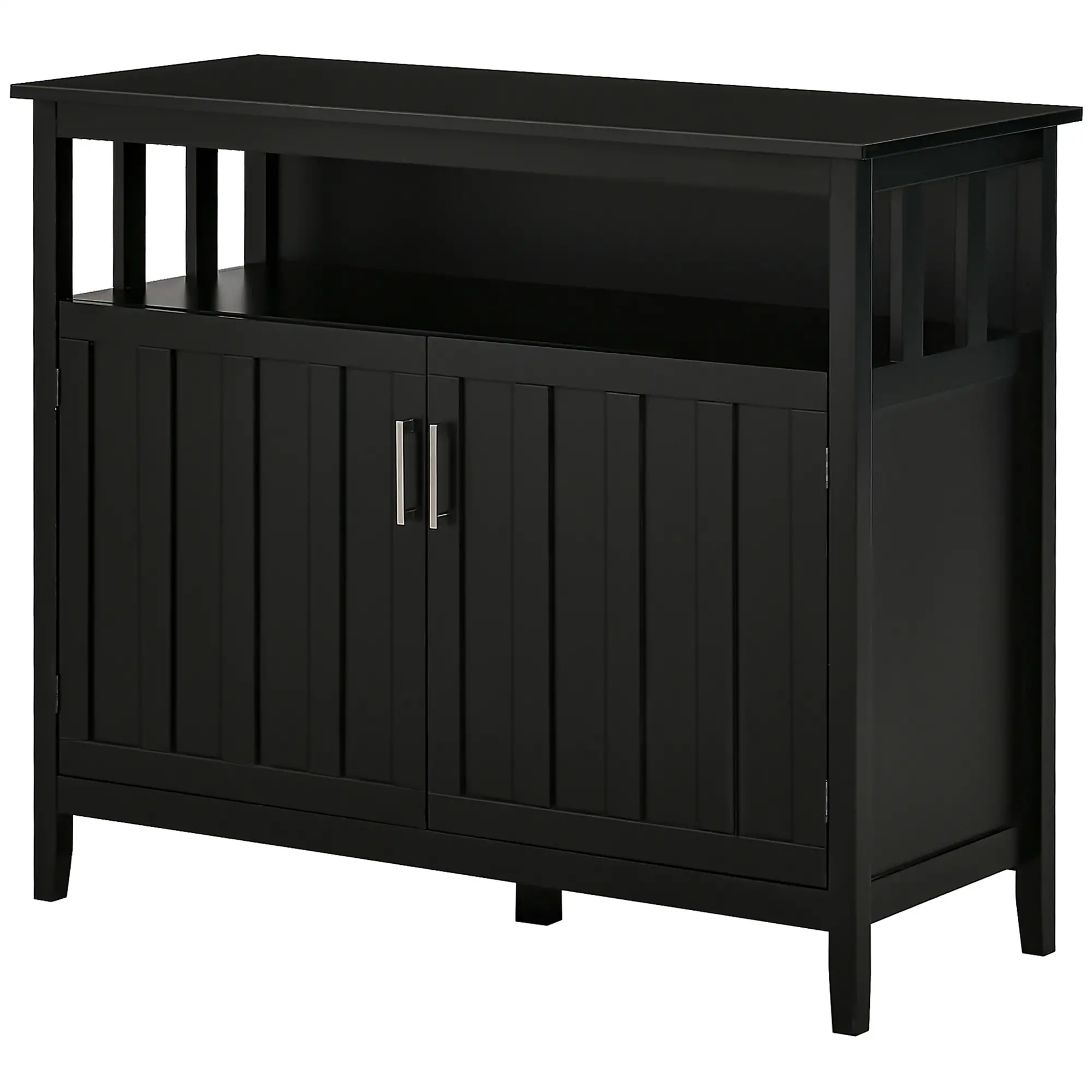 Sideboard Buffet, 2 Doors, Adjustable Shelves, Kitchen Dining, Black - Image 15