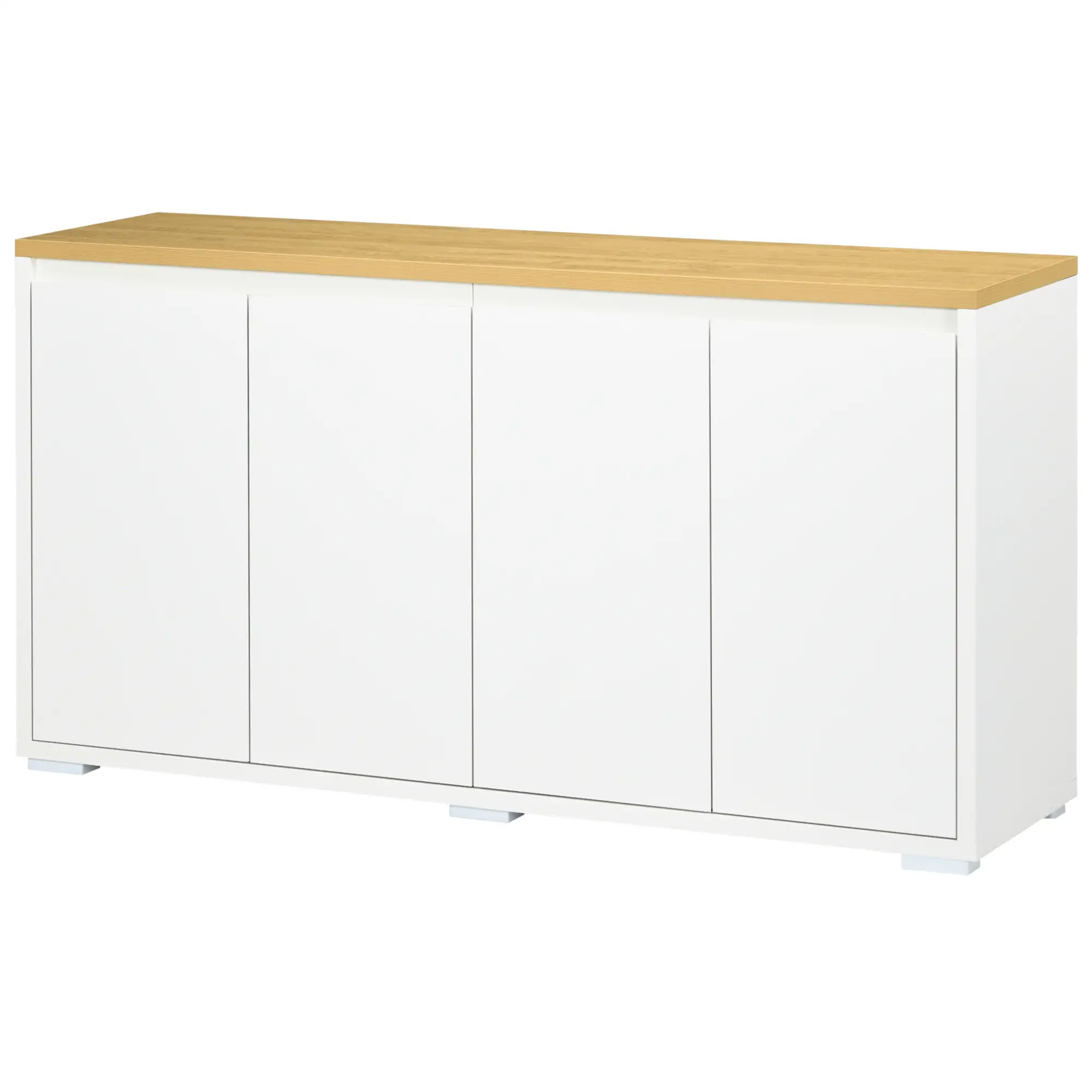 Sideboard Cabinet, Buffet Table, 2 Double Doors, Adjustable Shelves, White - Image 11