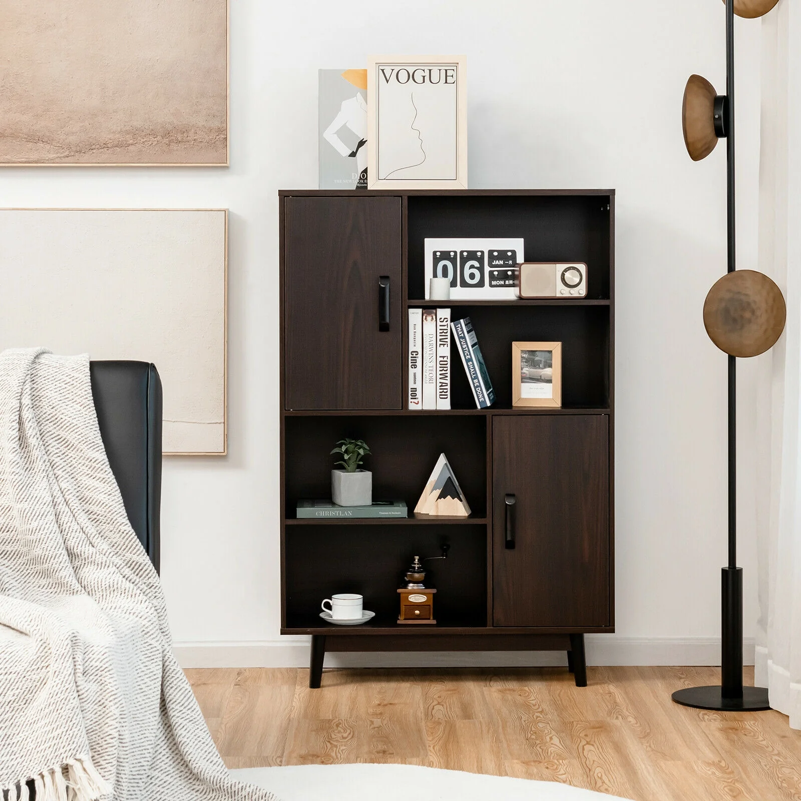 Sideboard Storage Cabinet, Dark Brown - Image 3