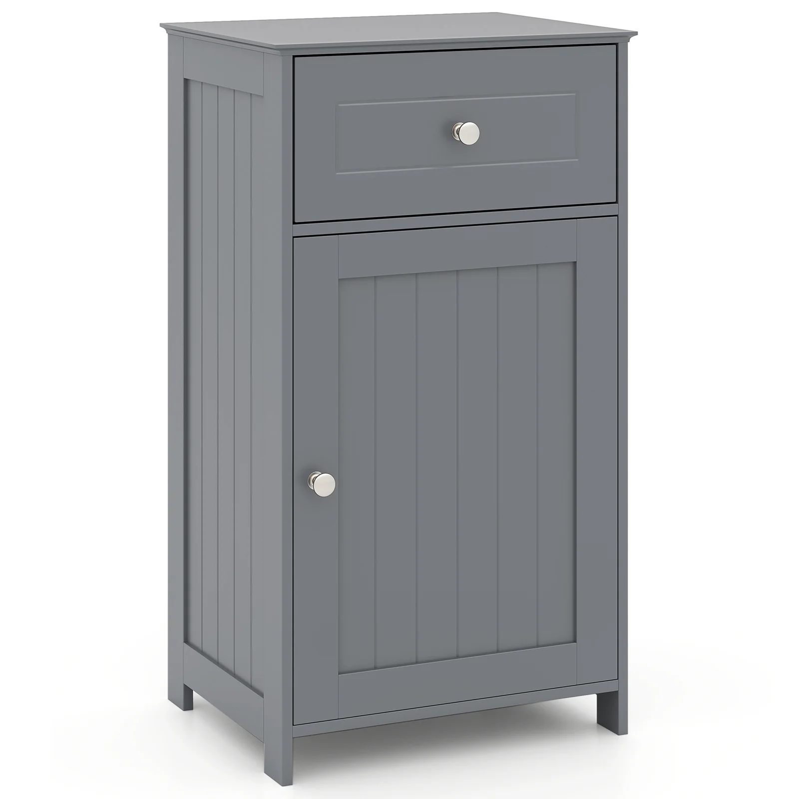 Single Door Bathroom Cabinet, Adjustable Shelf And Drawer, Gray - Image 4