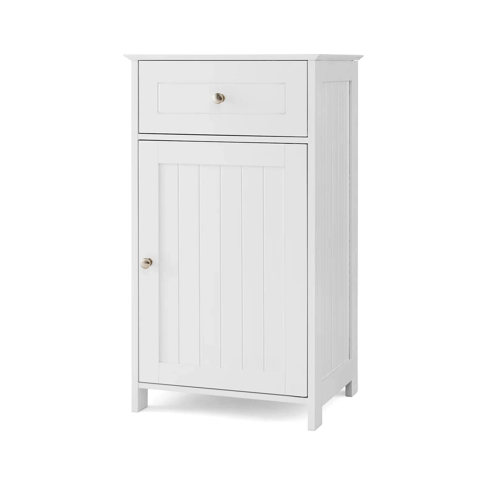 Single Door Bathroom Cabinet with Adjustable Shelf and Drawer, White - Image 4