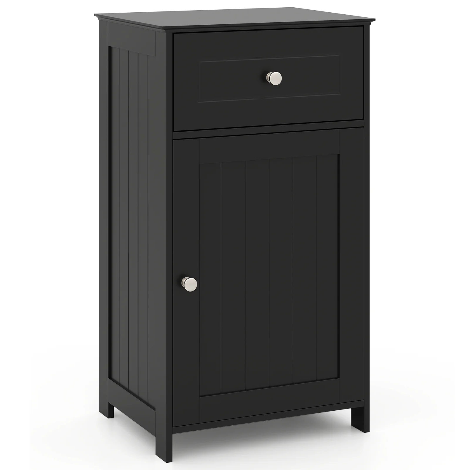 Single Door Bathroom Cabinet, Adjustable Shelf, Drawer, Black - Image 4