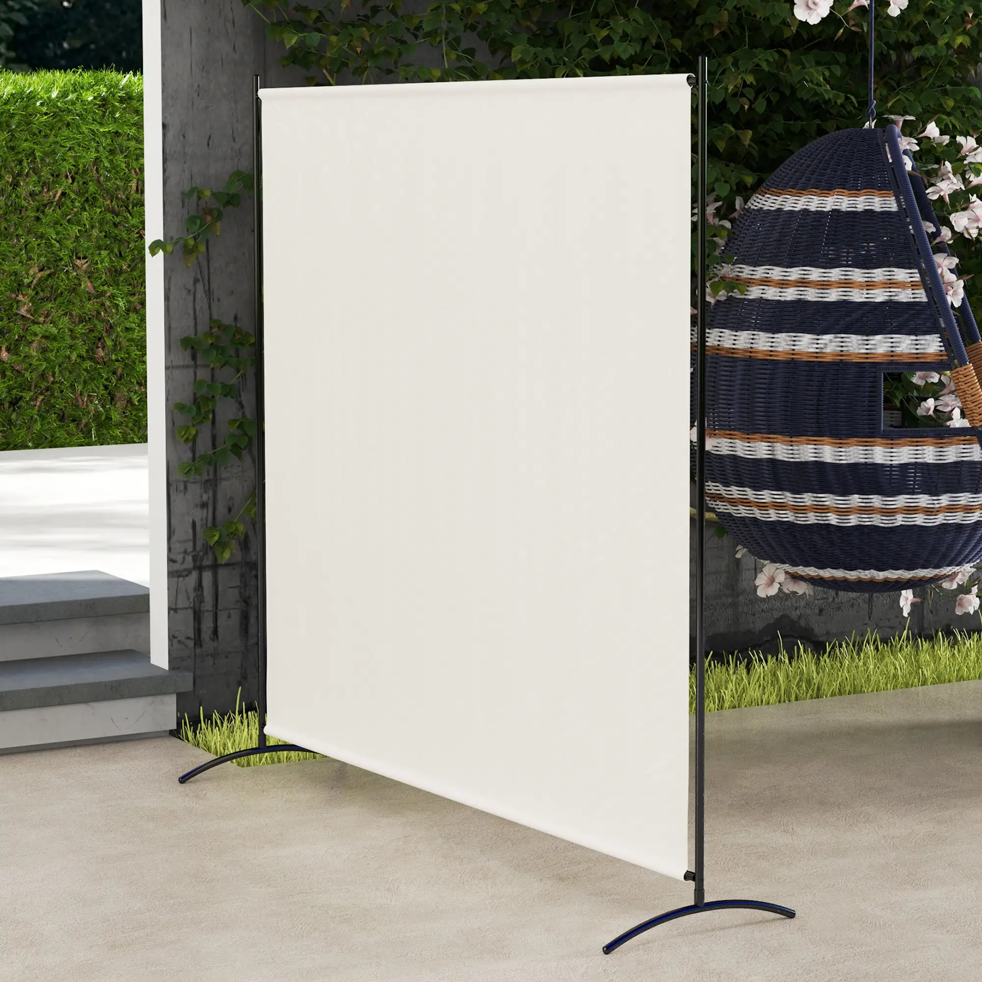 Single Panel Room Divider, UV30+ Privacy Screen, Indoor Outdoor, Beige - Image 8
