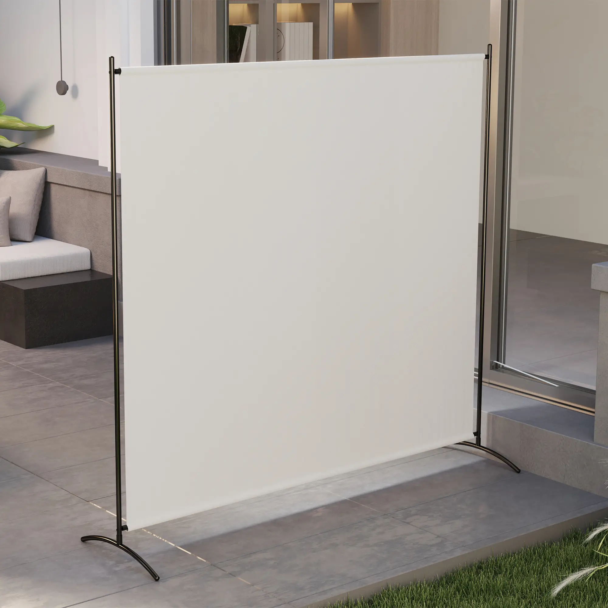 Single Panel Room Divider, UV30+ Privacy Screen, Indoor Outdoor, Beige - Image 9