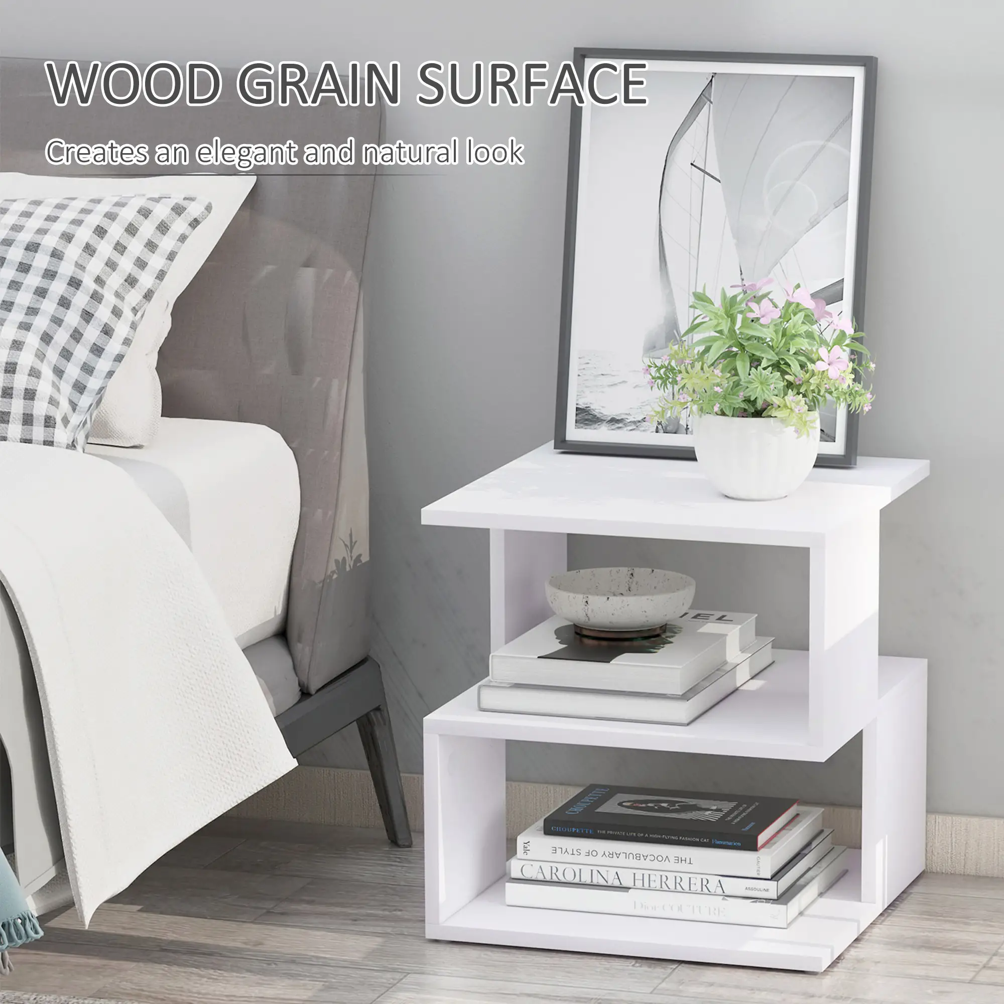 Slim Nightstand, Bedside Stand for Small Spaces - Image 5