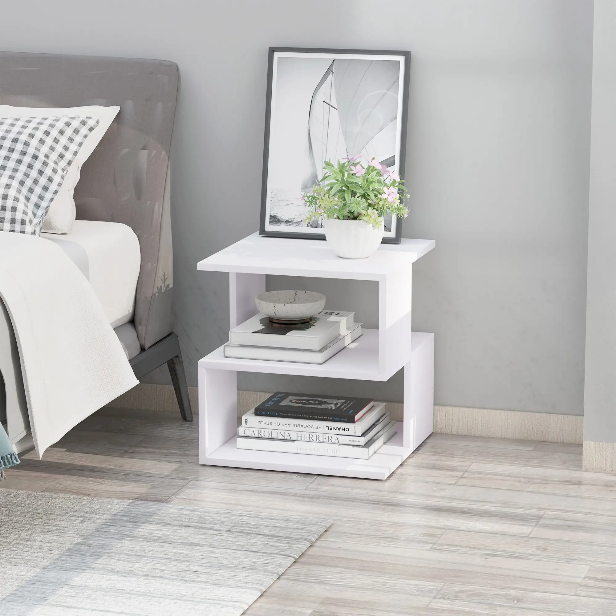 Slim Nightstand, Bedside Stand for Small Spaces - Image 8