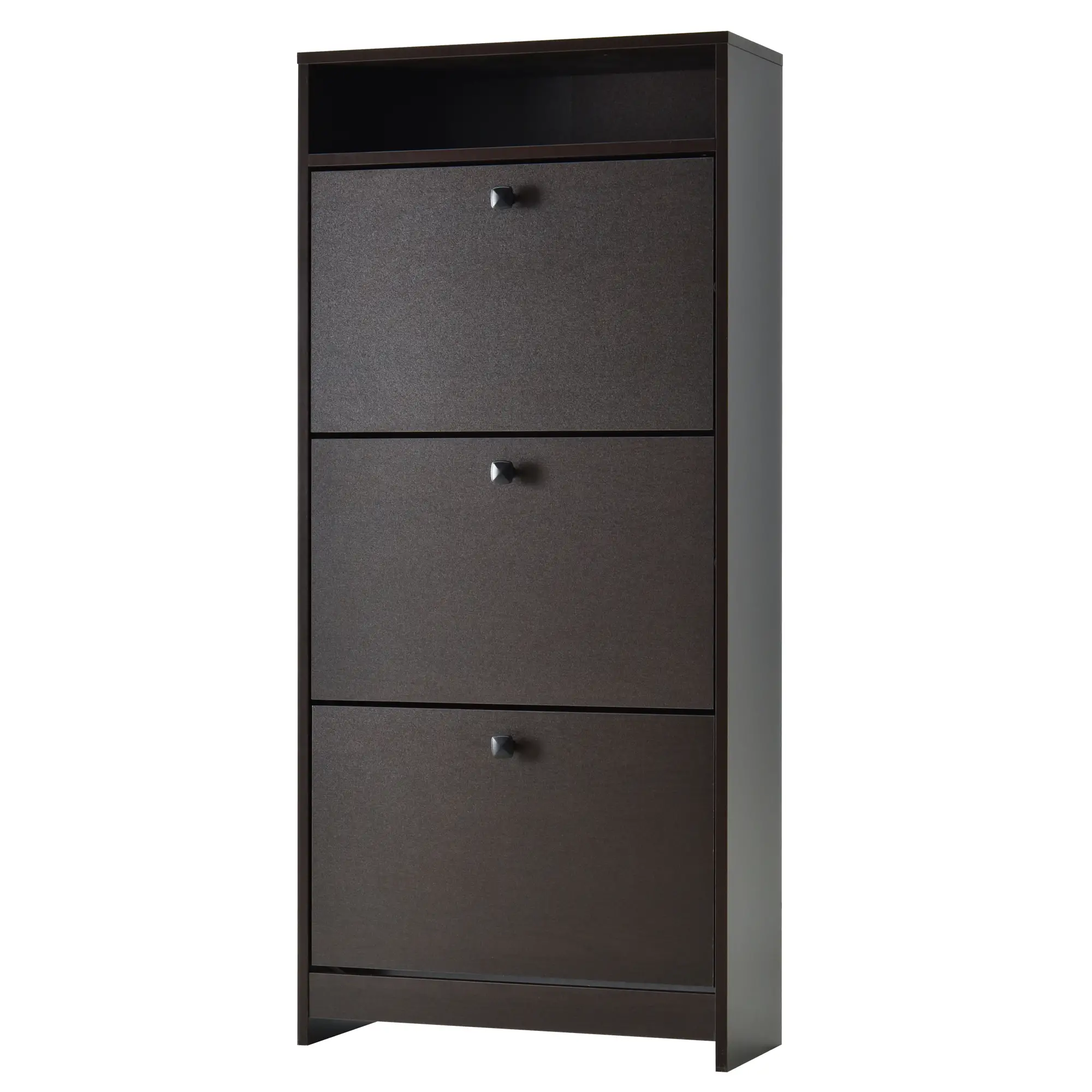Slim Shoe Storage, 3 Flip Drawers, Adjustable Shelves, 9 Pair, Coffee