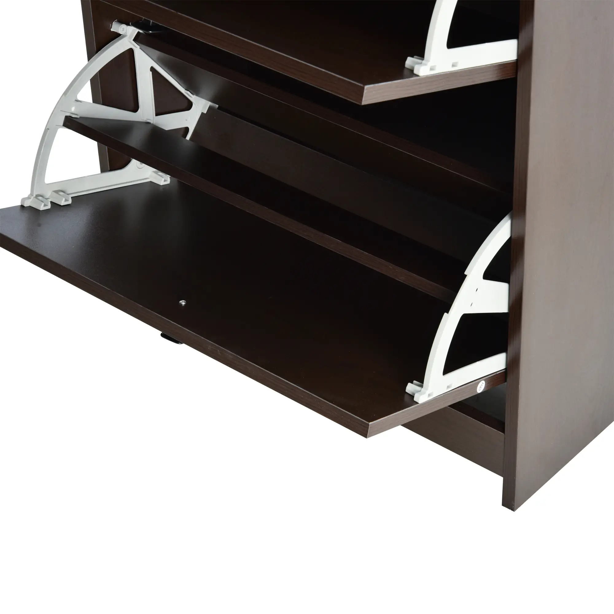 Slim Shoe Storage, 3 Flip Drawers, Adjustable Shelves, 9 Pair, Coffee - Image 10