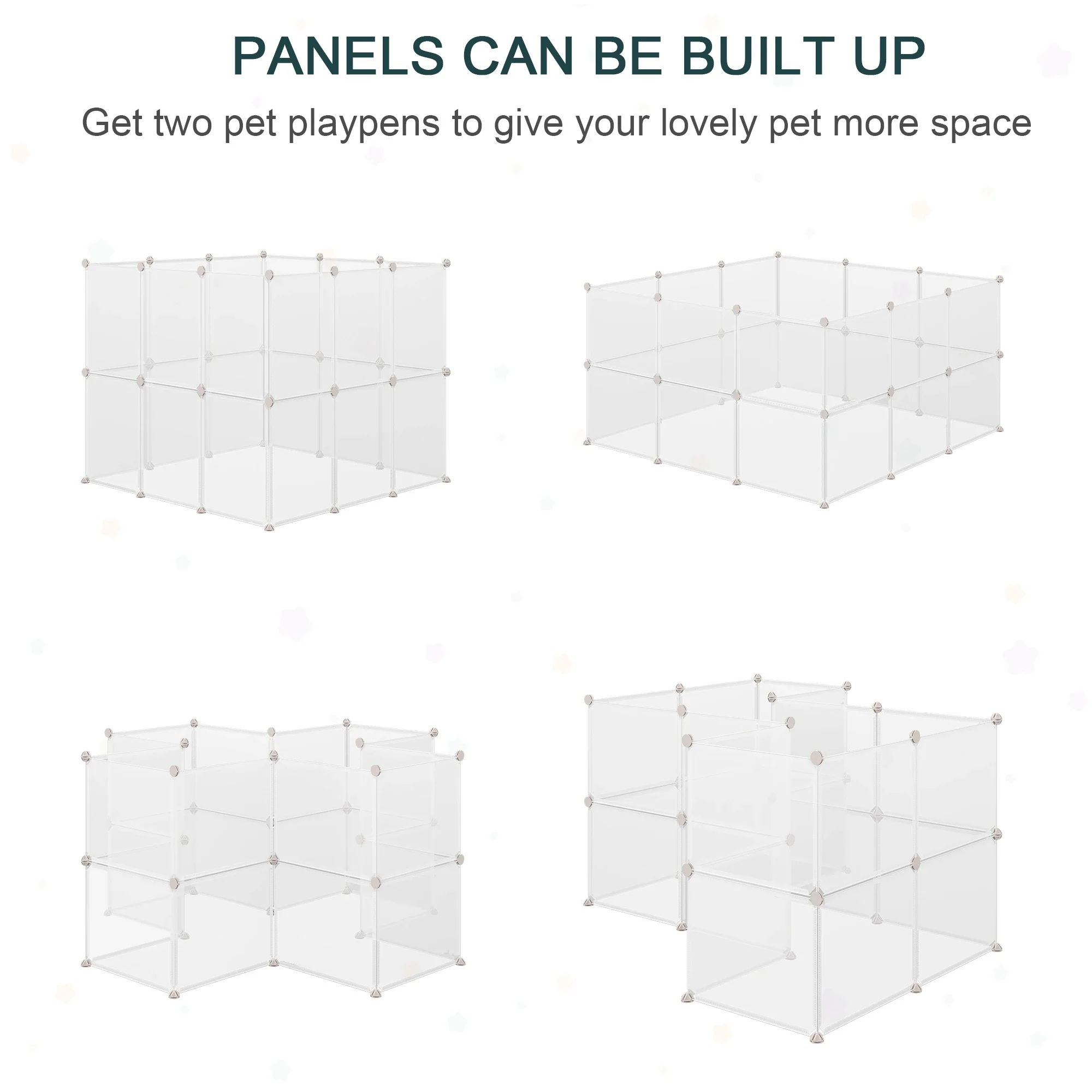 Small Animal Cage, 12 Panels, 18" x 14", White - Image 7