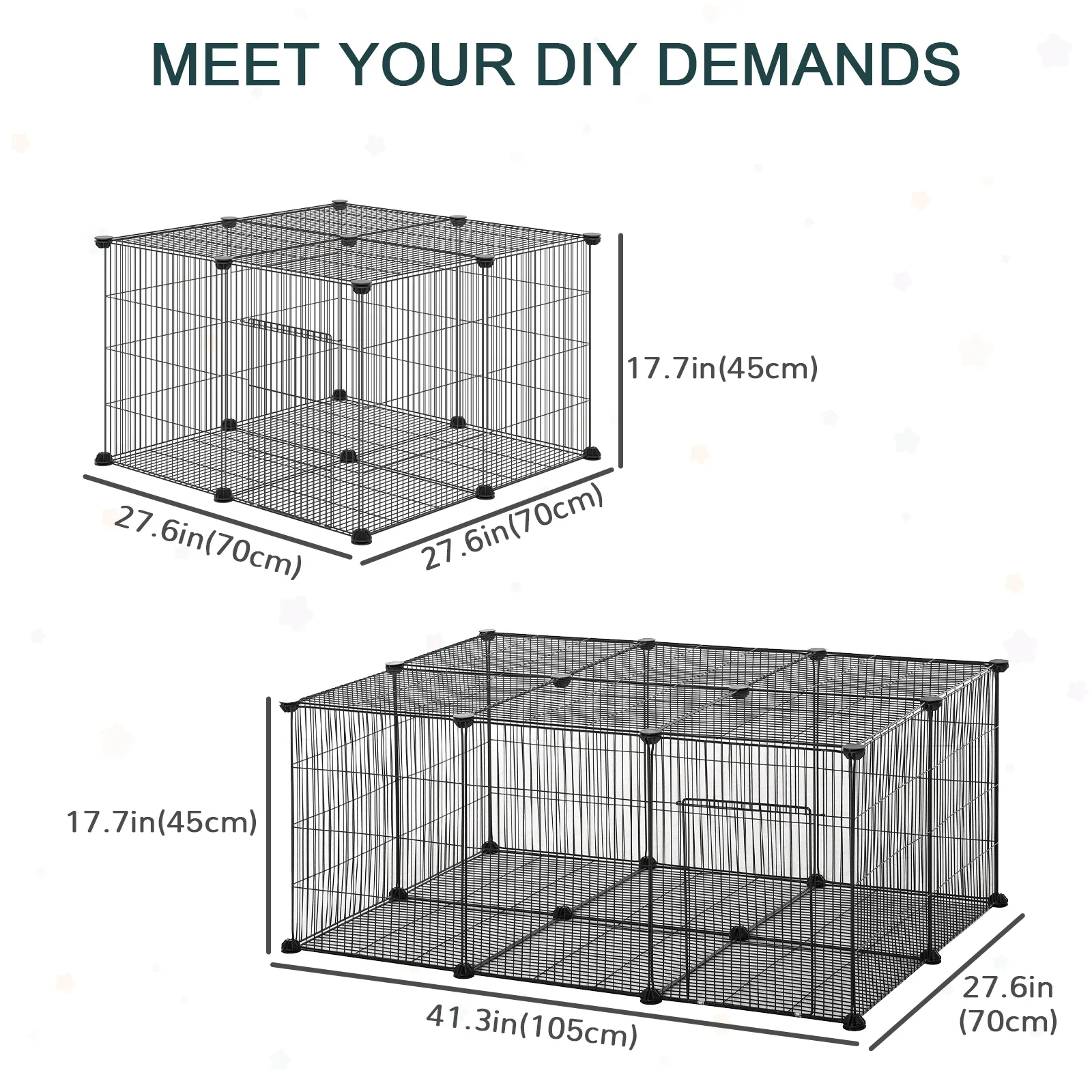 Small Animal Cage, Bunny Guinea Pig Chinchilla Hedgehog, Portable Pet Enclosure, 22 Panels - Image 4
