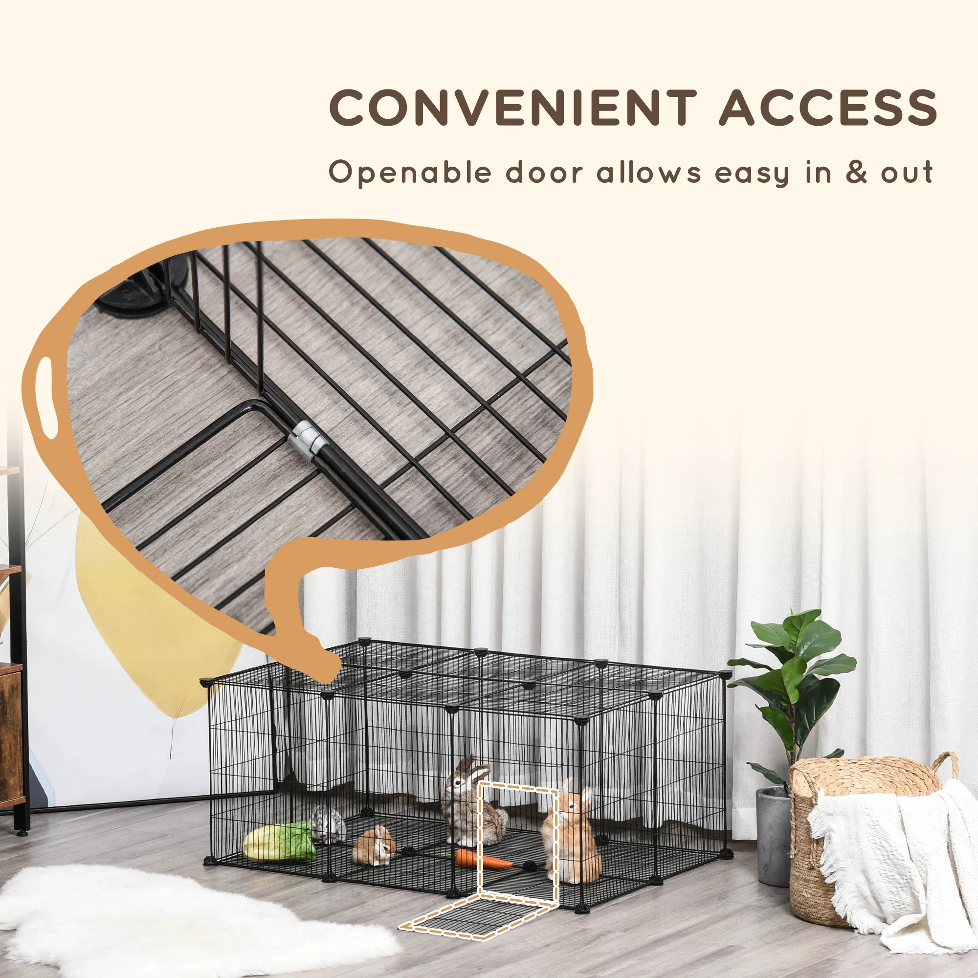 Small Animal Cage, Bunny Guinea Pig Chinchilla Hedgehog, Portable Pet Enclosure, 22 Panels - Image 7