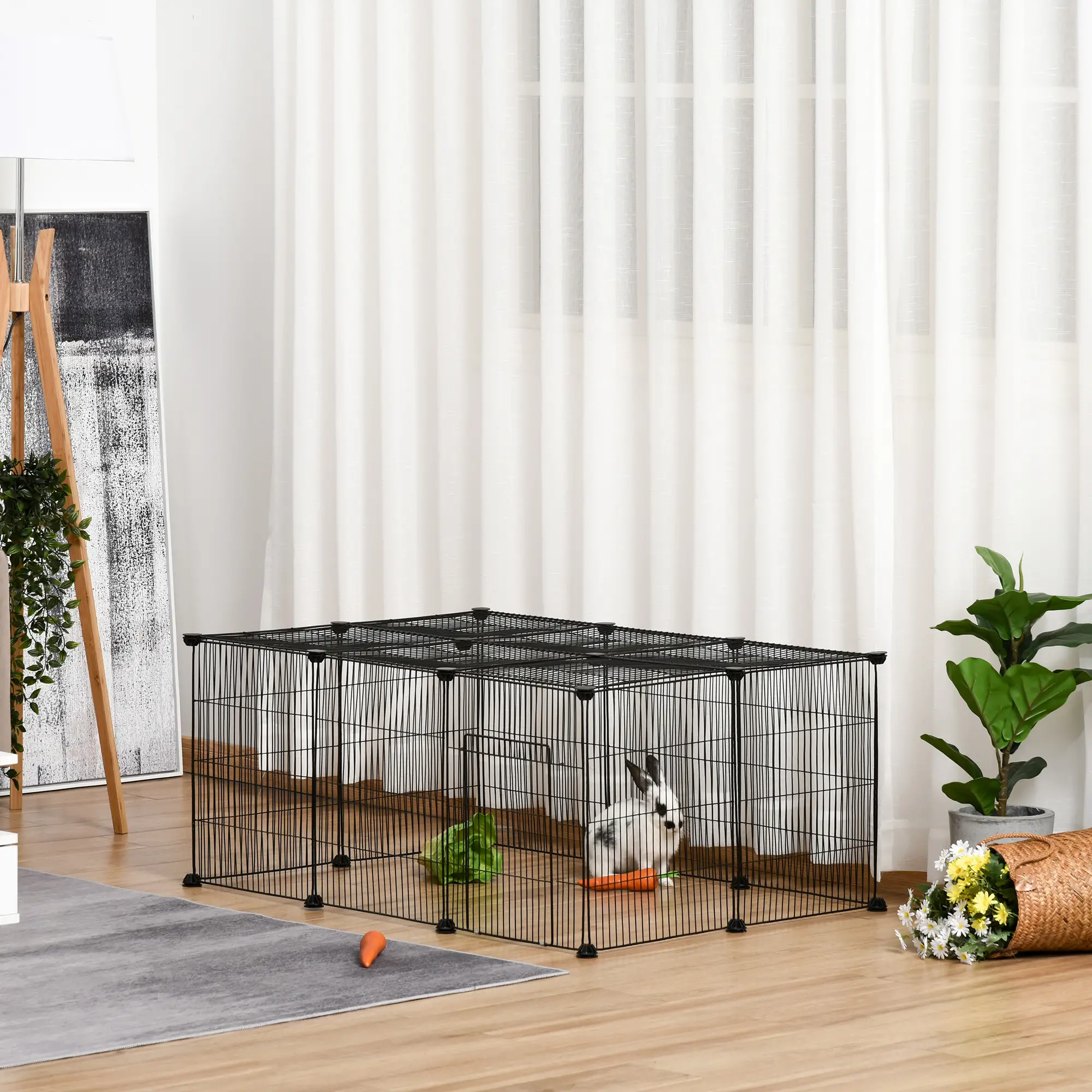 Small Animal Cage for Bunny, Guinea Pig, 16 Panels - Image 2