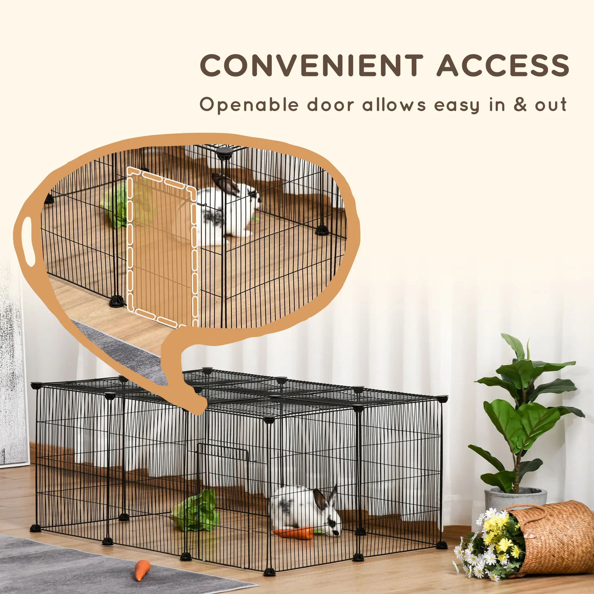 Small Animal Cage for Bunny, Guinea Pig, 16 Panels - Image 7