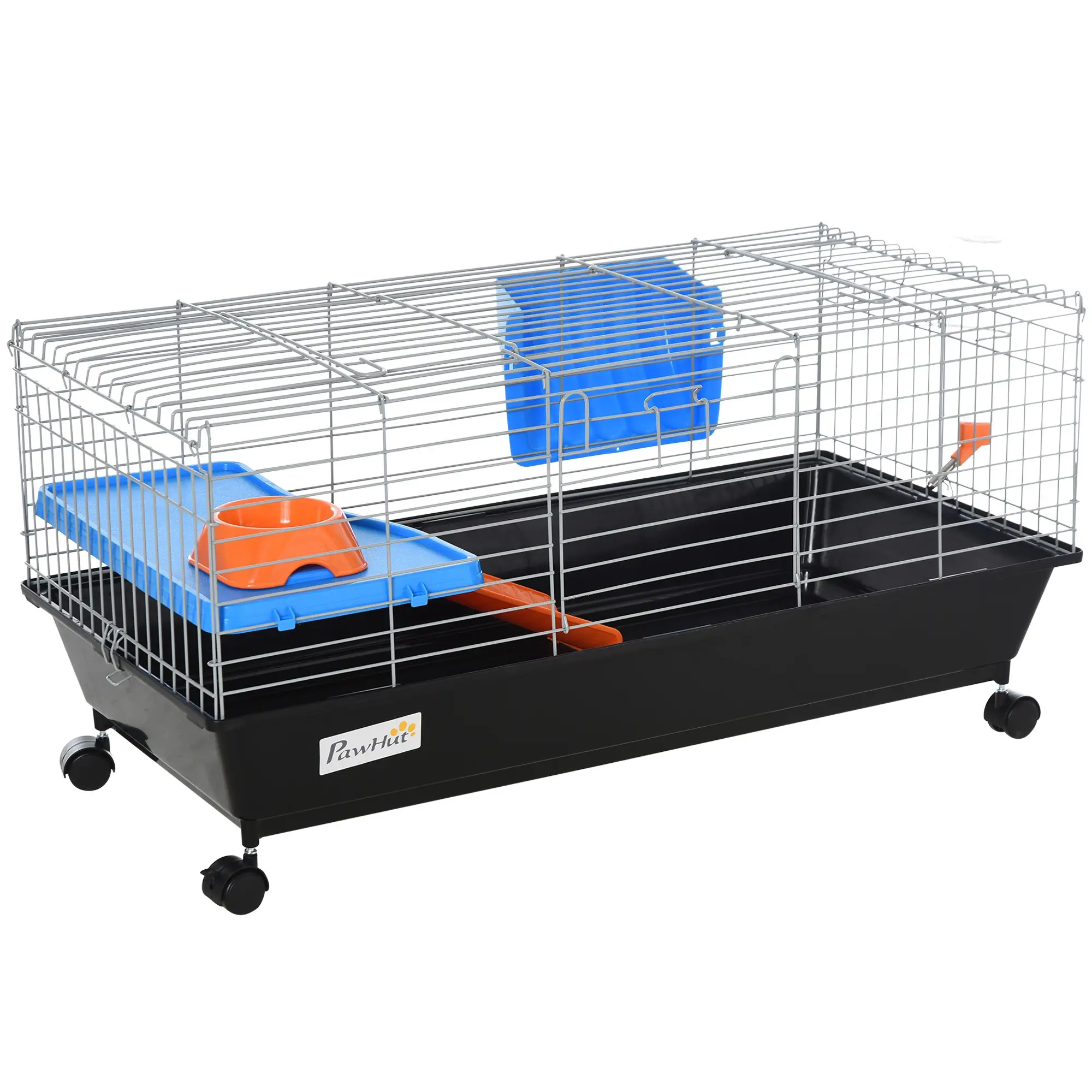 Small Animal Cage, Rolling Bunny Cage, Guinea Pig, Black - Image 11