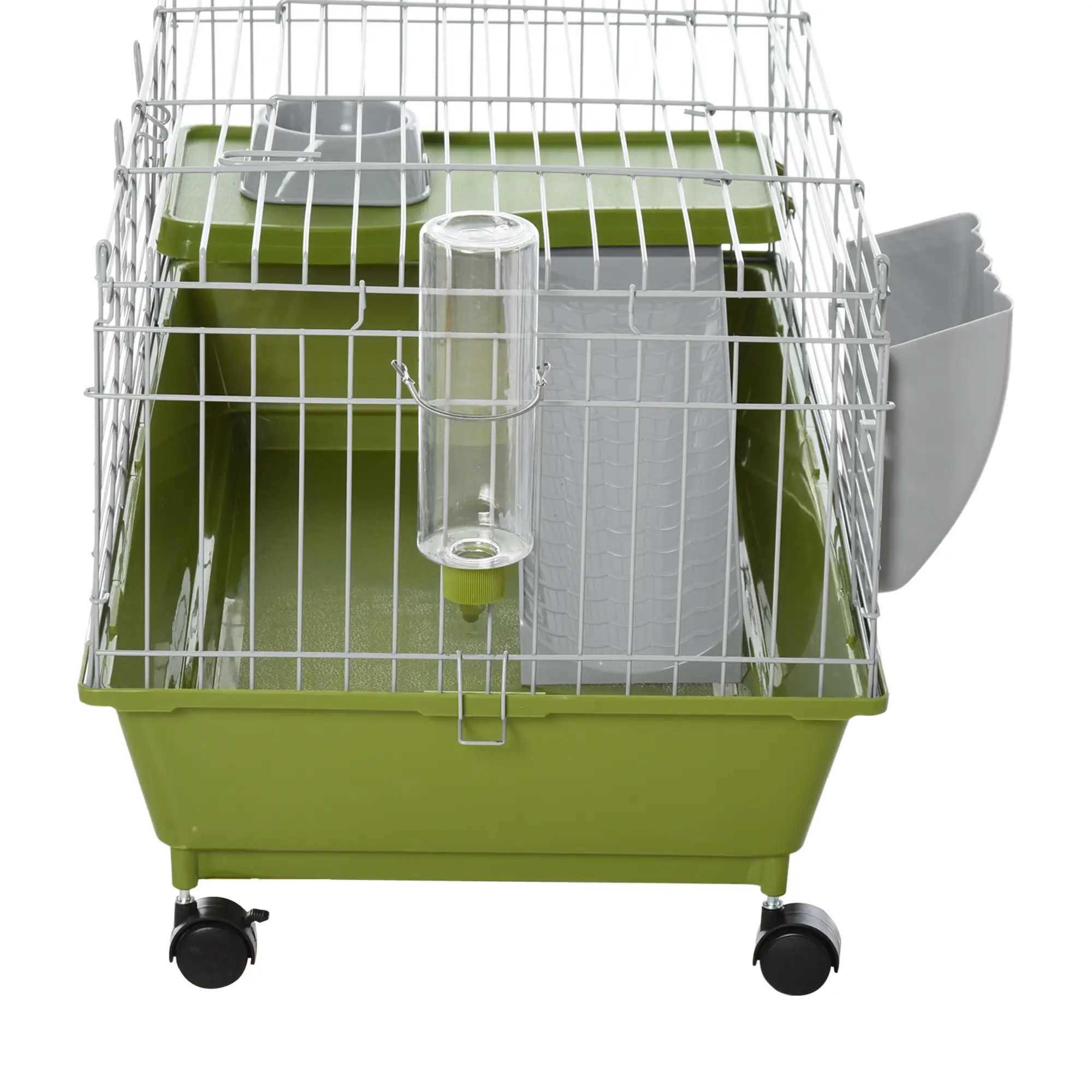 Small Animal Cage, Rolling Bunny Cage, Guinea Pig Cage, Green - Image 9