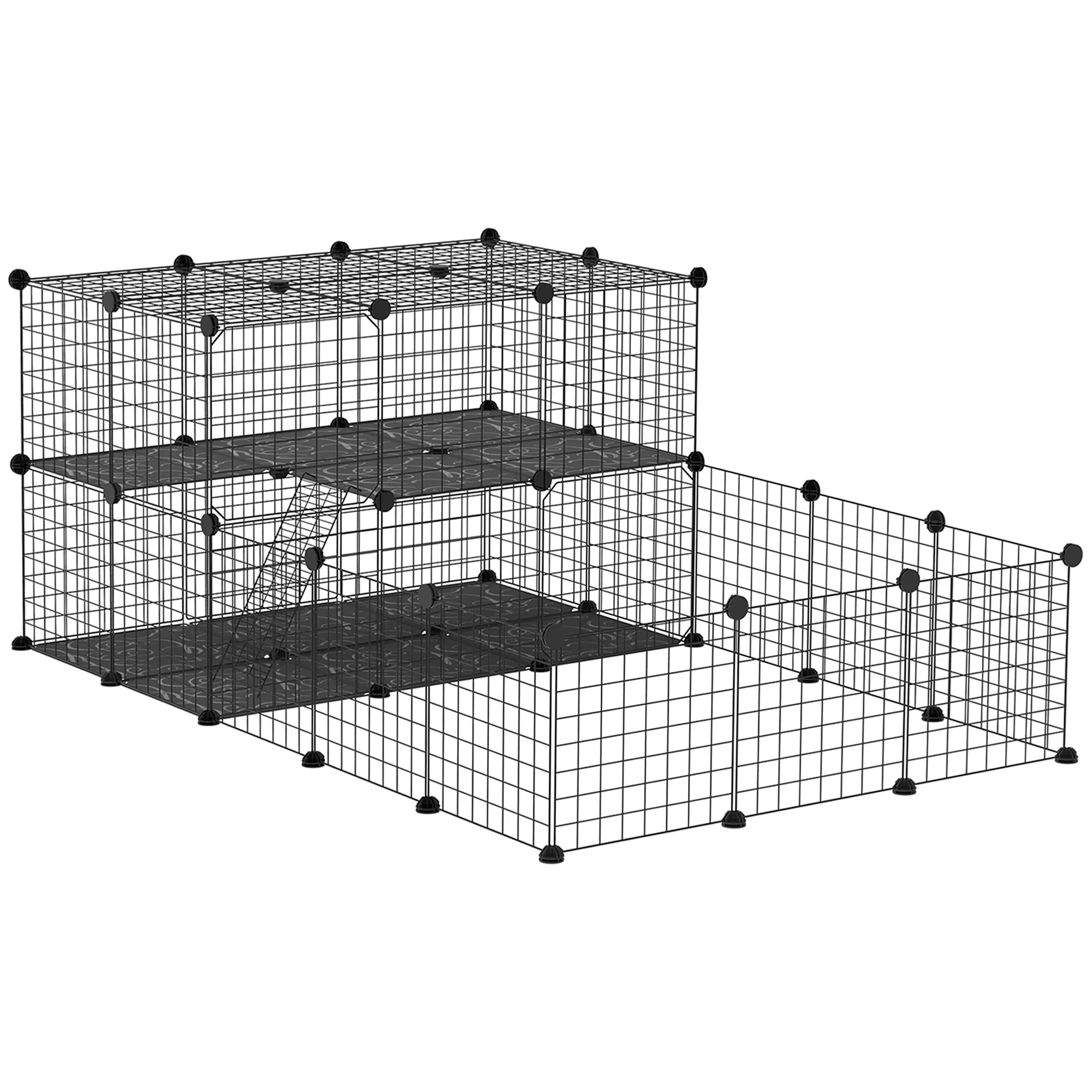 Small Animal Cage with Door, Guinea Pig Playpen, 68.9" x 41.3" x 27.6"