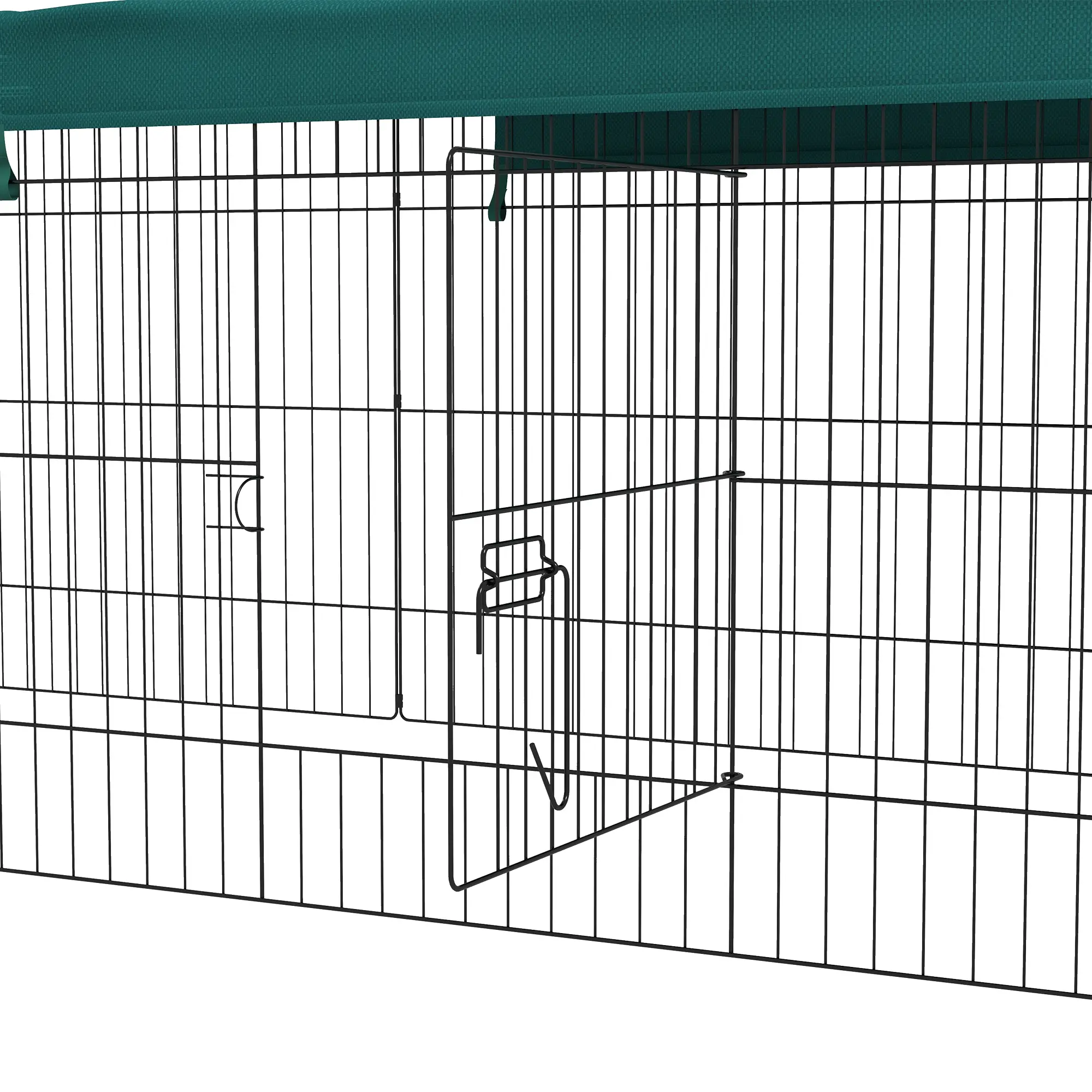 Small Animal Cage With Roof, Indoor Outdoor Use, 87" x 34" x 28", Green - Image 10