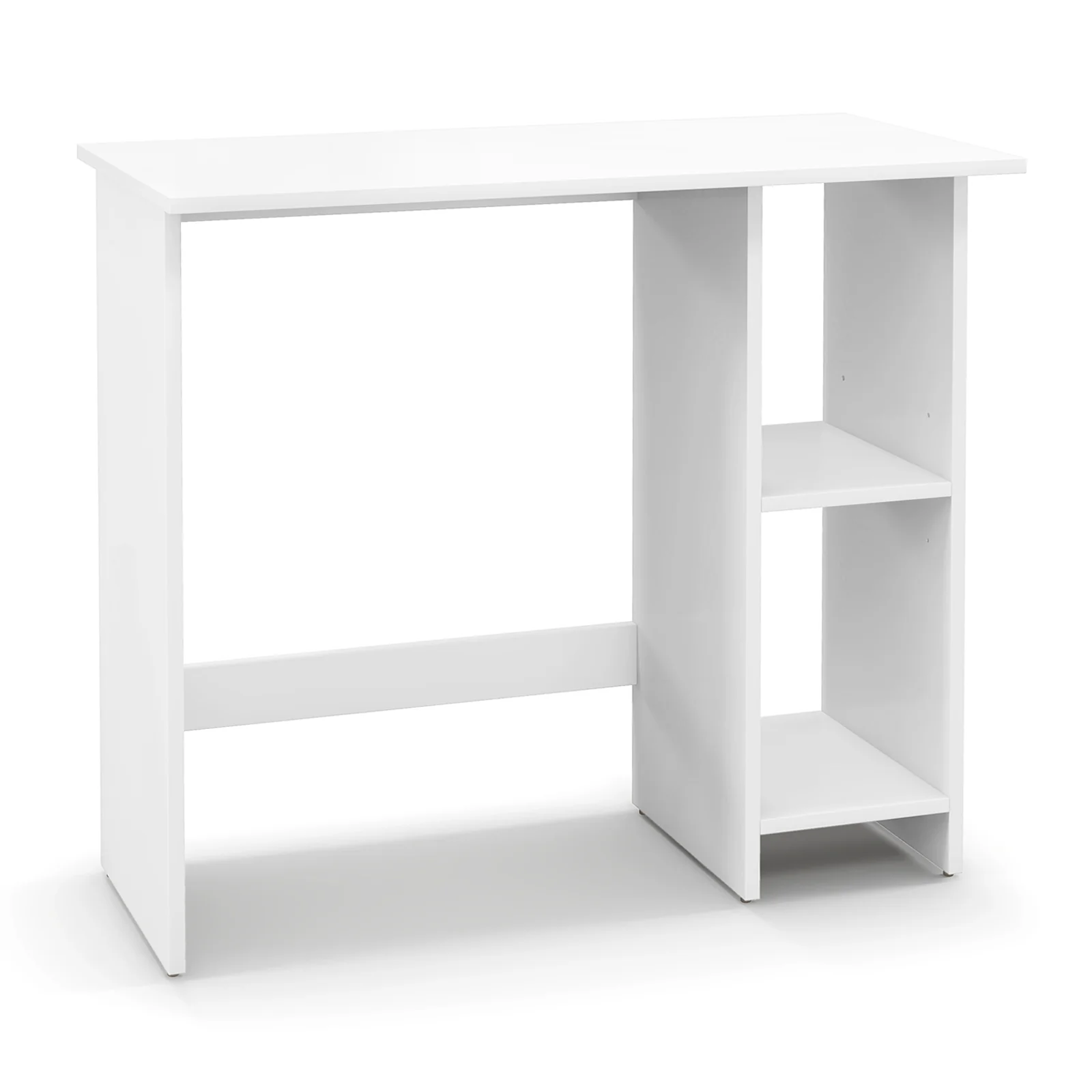 Small Computer Desk With Storage, Adjustable Shelf, White - Image 5