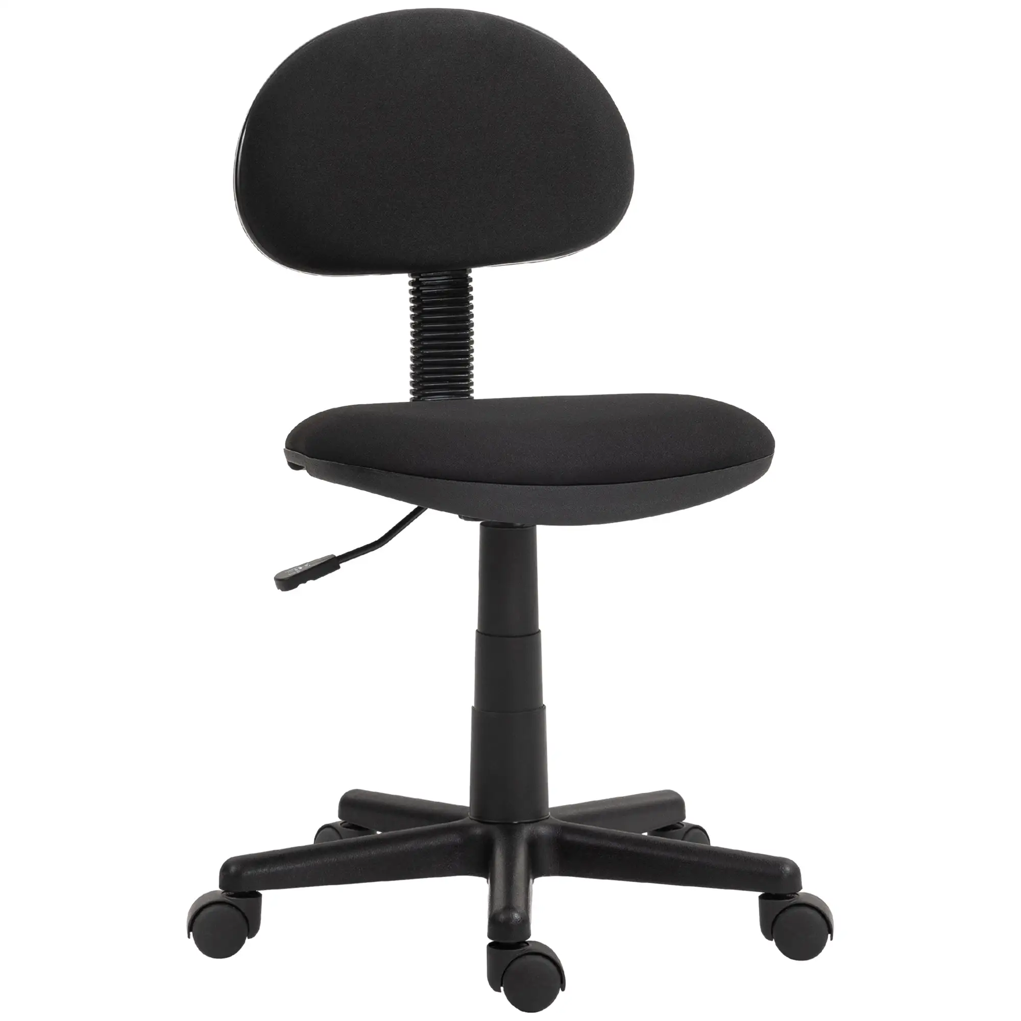 Small Desk Chair, Armless Adjustable Height, 360° Swivel Wheels, Black - Image 11