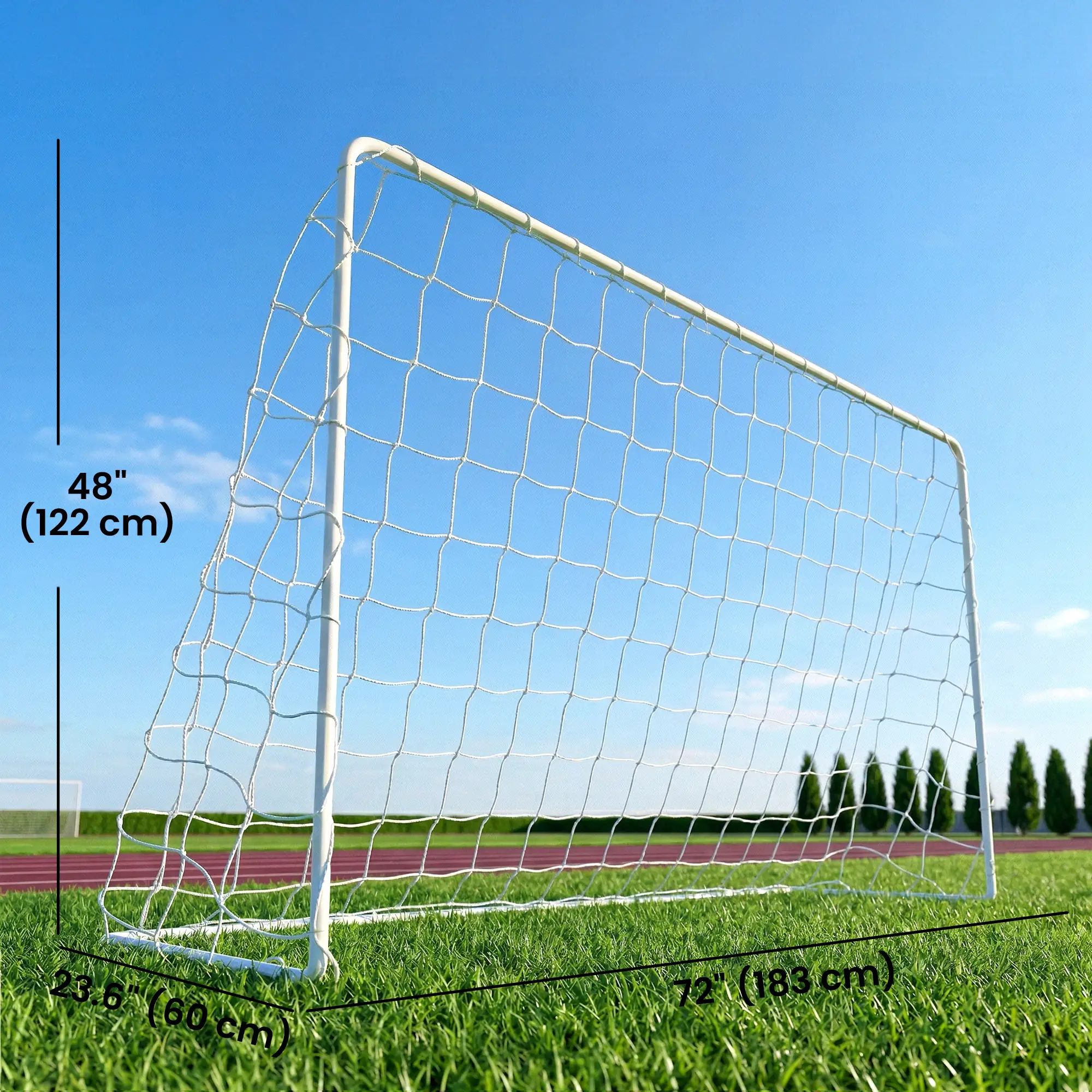 Soccer Goal, 6x4ft Portable Practice Net, Steel Frame - Image 3