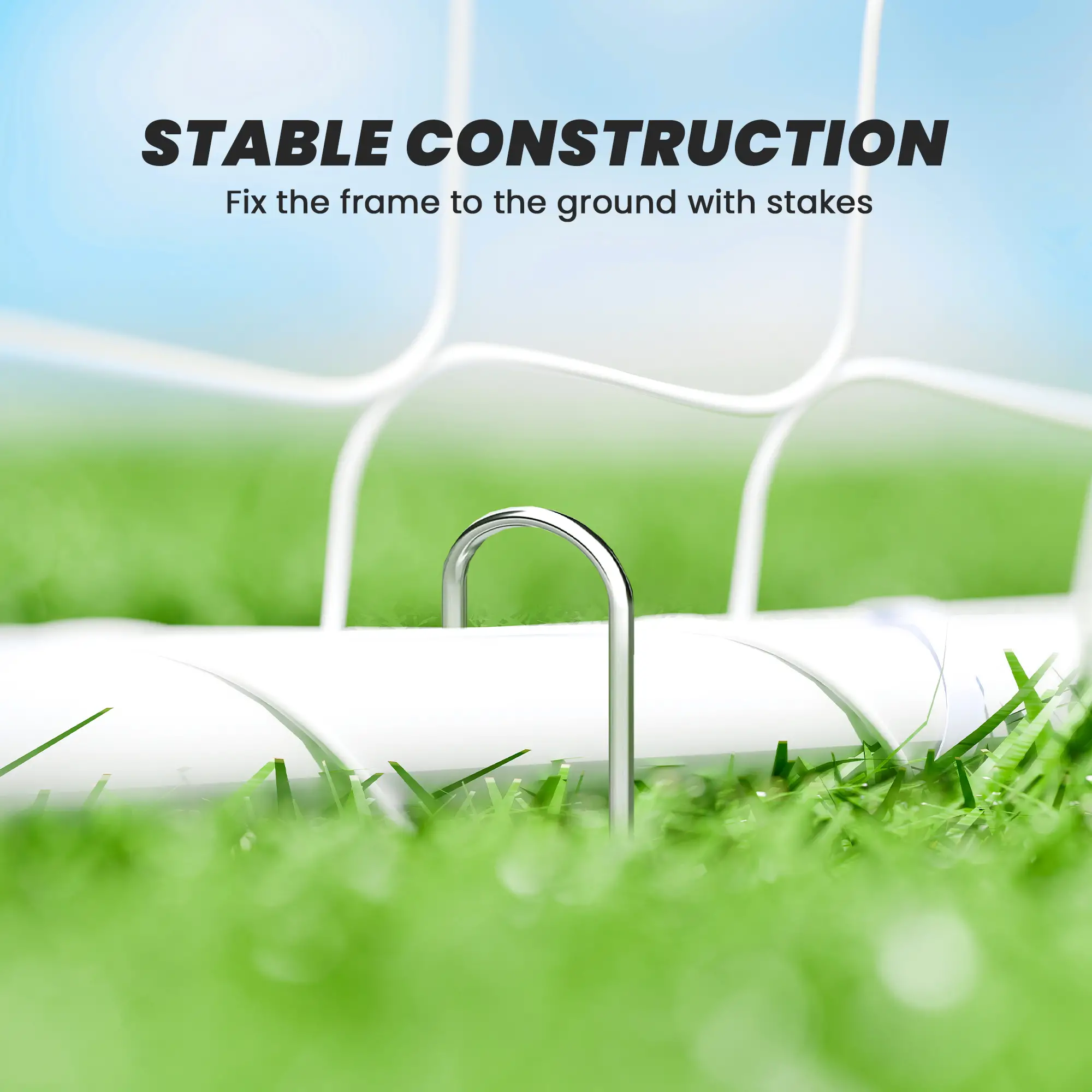 Soccer Goal, Soccer Net, 10 x 4 ft, White - Image 5