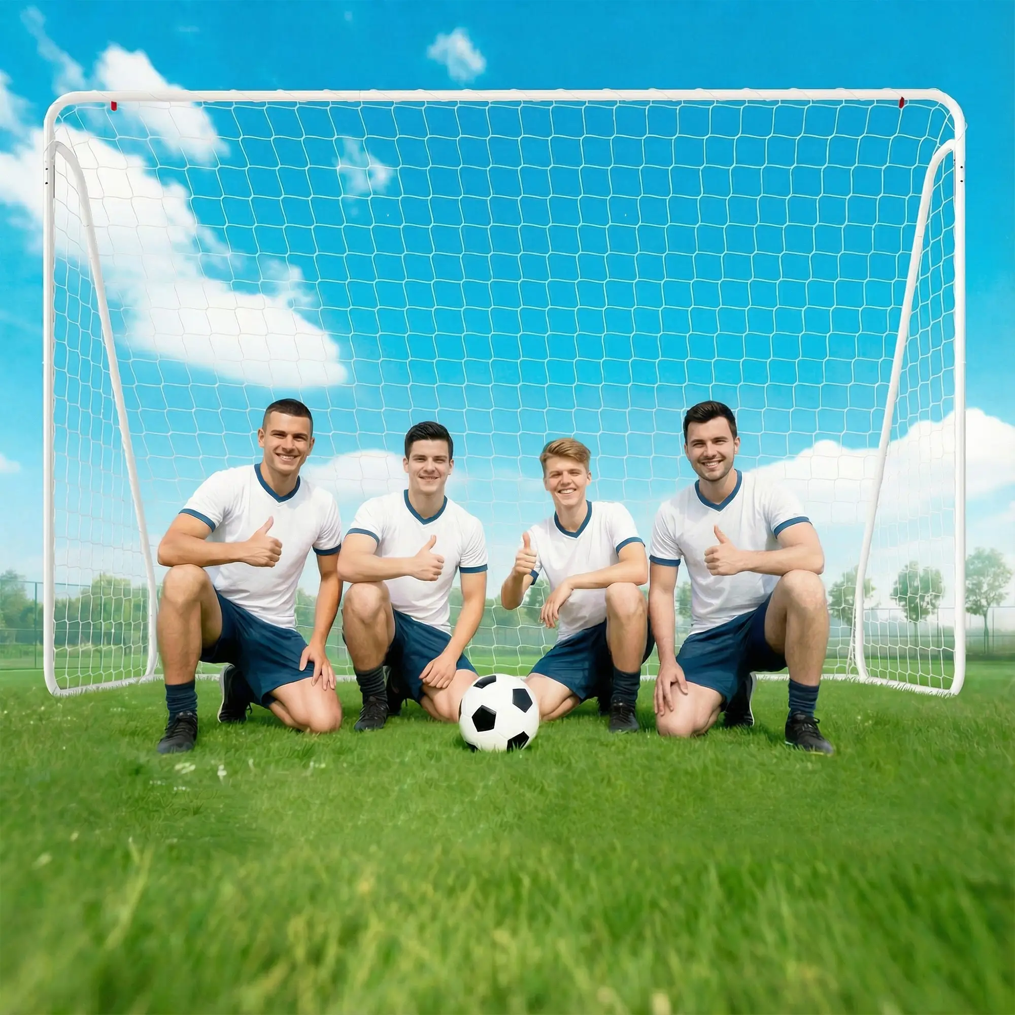 Soccer Goal, Soccer Net, 10 x 4 ft, White - Image 7