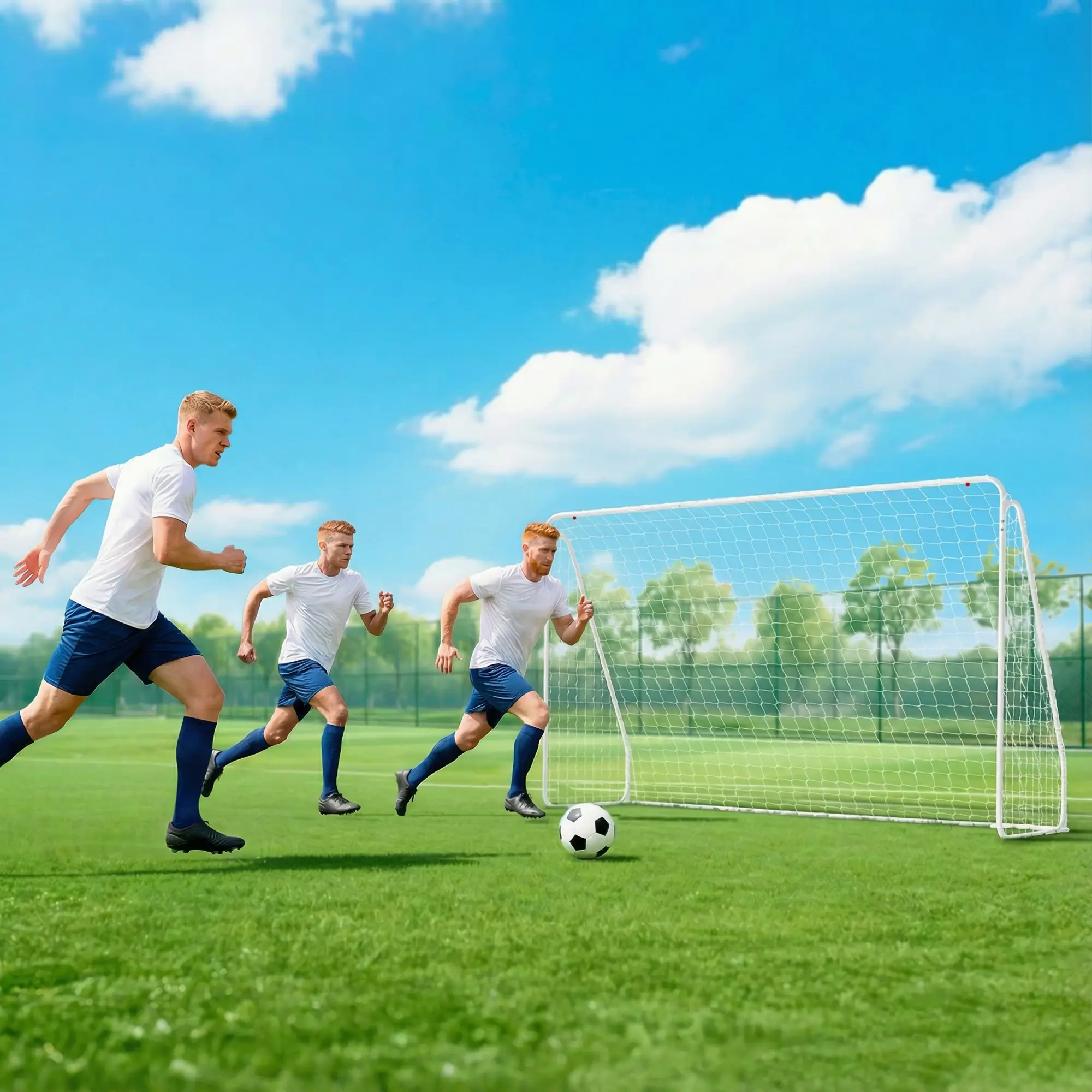 Soccer Goal, Soccer Net, 10 x 4 ft, White - Image 8