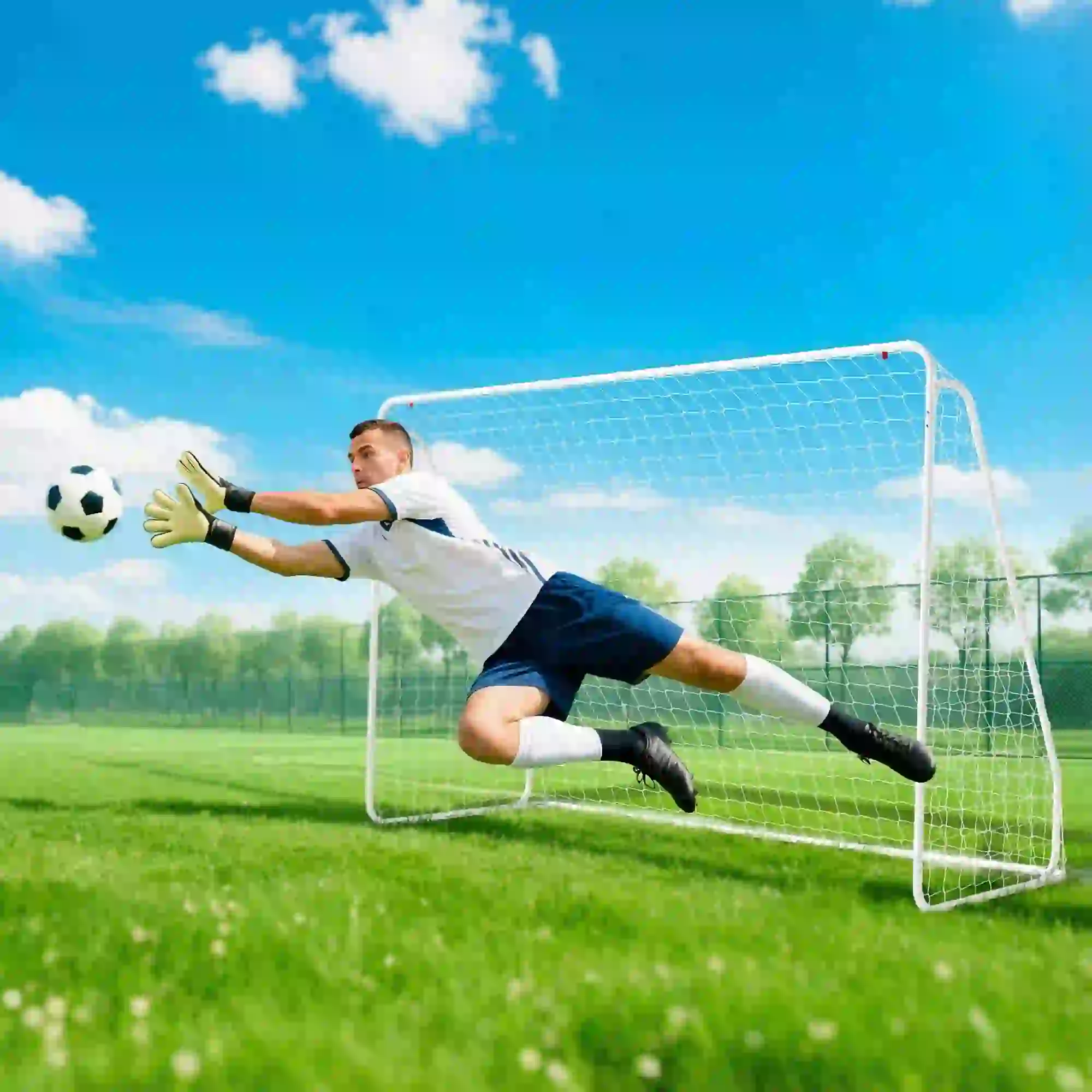 Soccer Goal, Soccer Net, 10 x 4 ft, White - Image 9