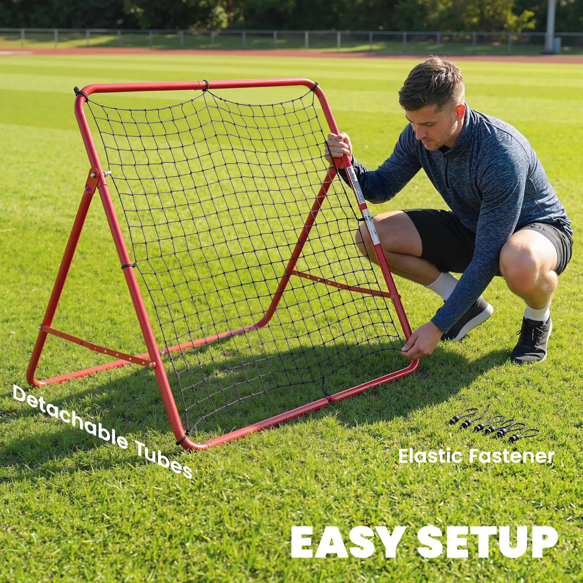 Soccer Rebounder Net, 3.5 x 3ft Easy Setup Bounce Back Net with 5 Adjustable Angles - Image 6