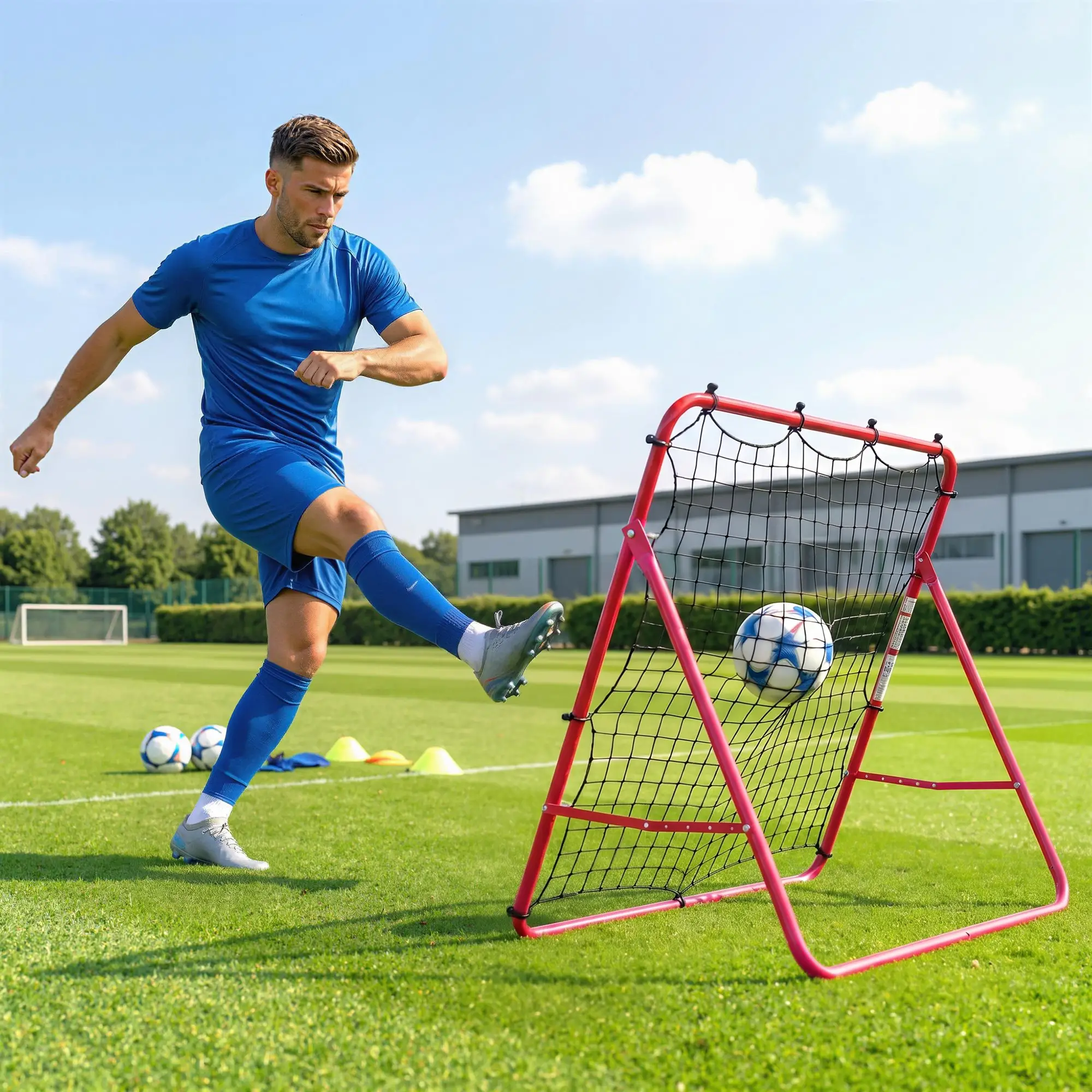 Soccer Rebounder Net, 3.5 x 3ft Easy Setup Bounce Back Net with 5 Adjustable Angles - Image 7