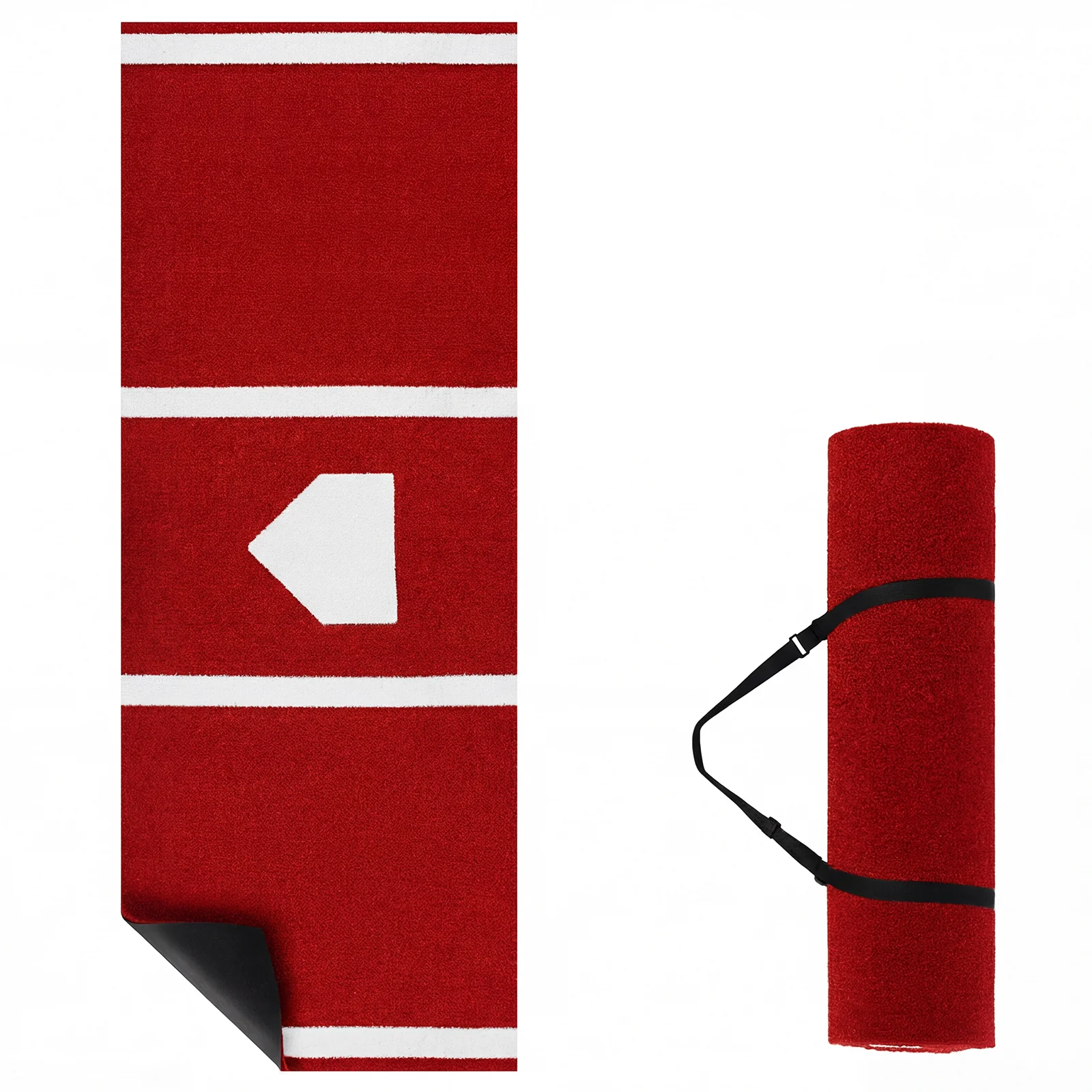 Softball Pitching Mat, 10 x 3 Feet, Training Aid, Red