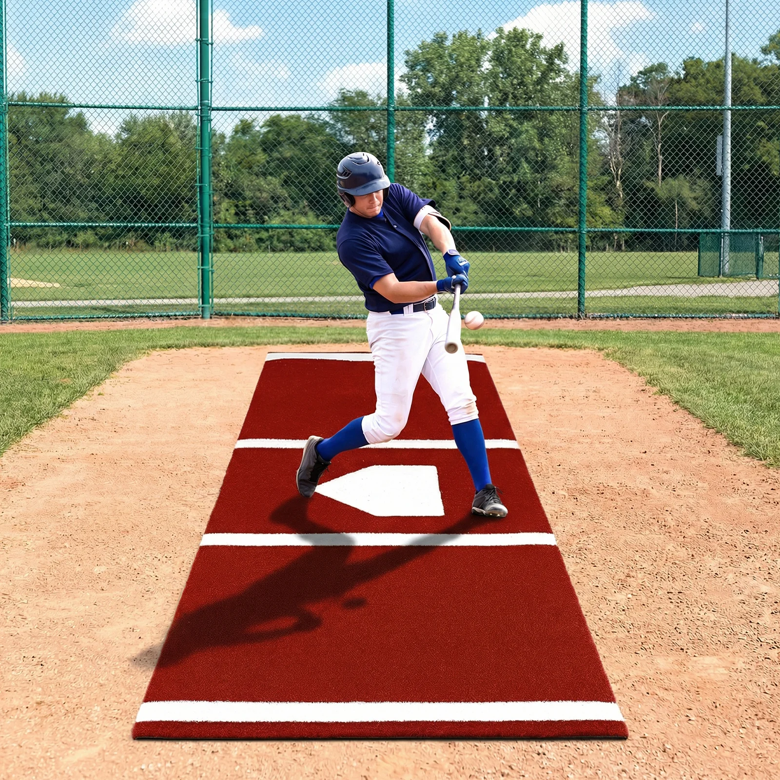 Softball Pitching Mat, 10 x 3 Feet, Training Aid, Red - Image 2