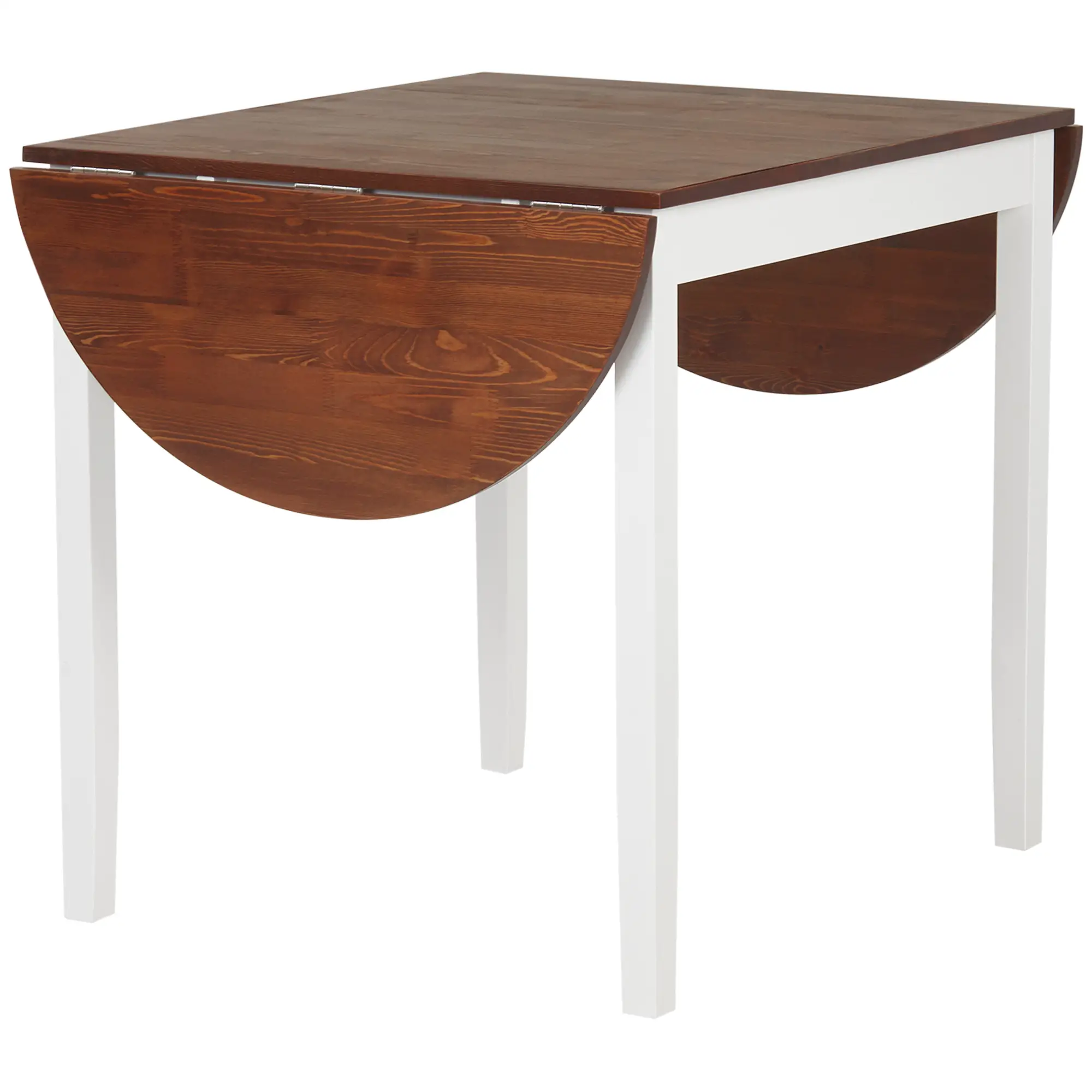 Solid Wood Drop Leaf Kitchen Table, Folding Dining Table, Brown - Image 11
