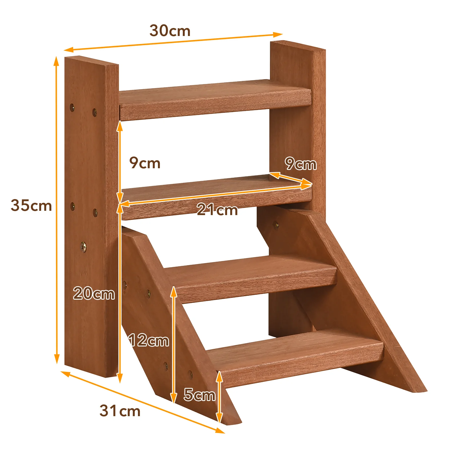 Solid Wood Plant Stand, Flowerpots And Succulents, Natural - Image 5