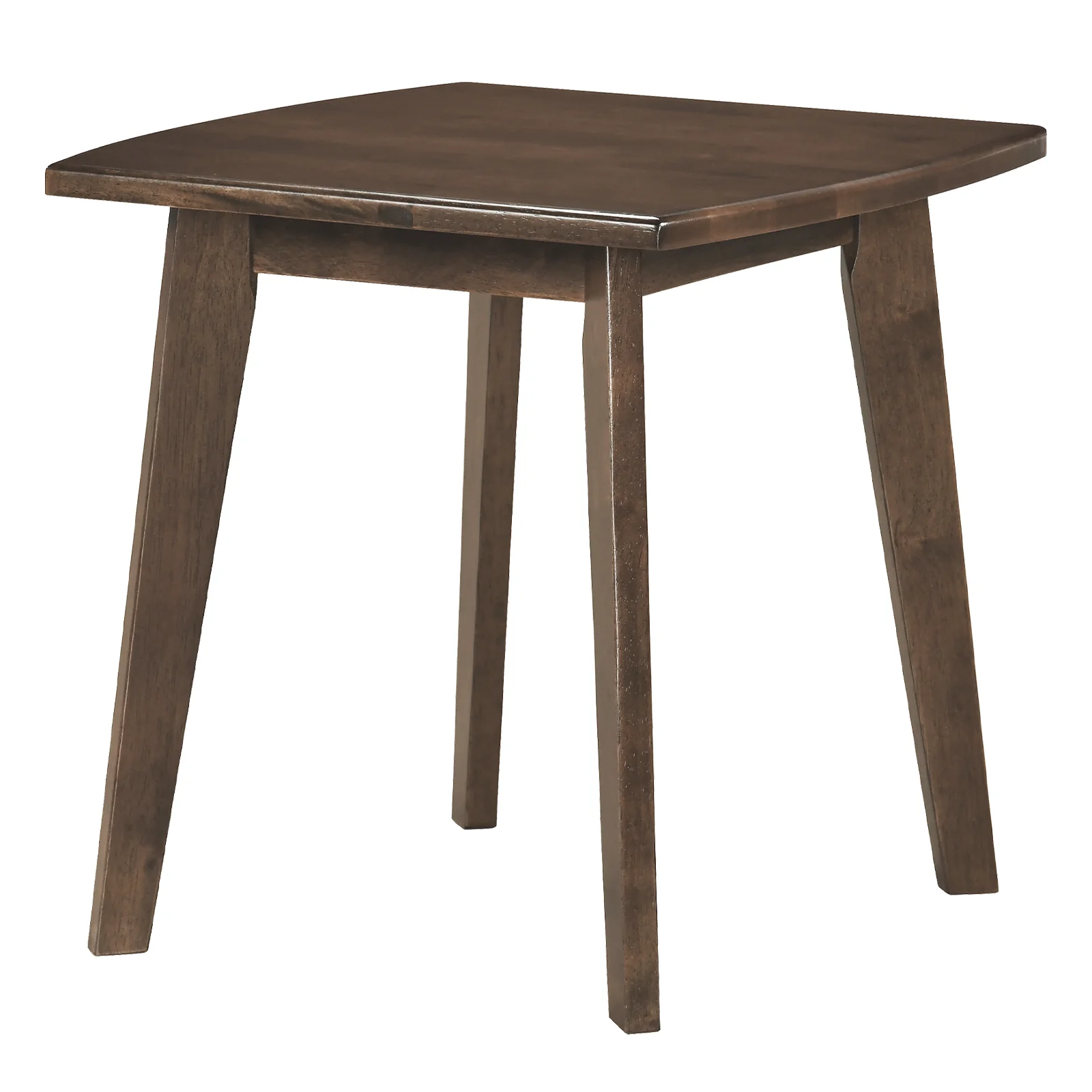 Solid Wood Square End Table, Thickened Top, Curved Edge, Walnut - Image 4