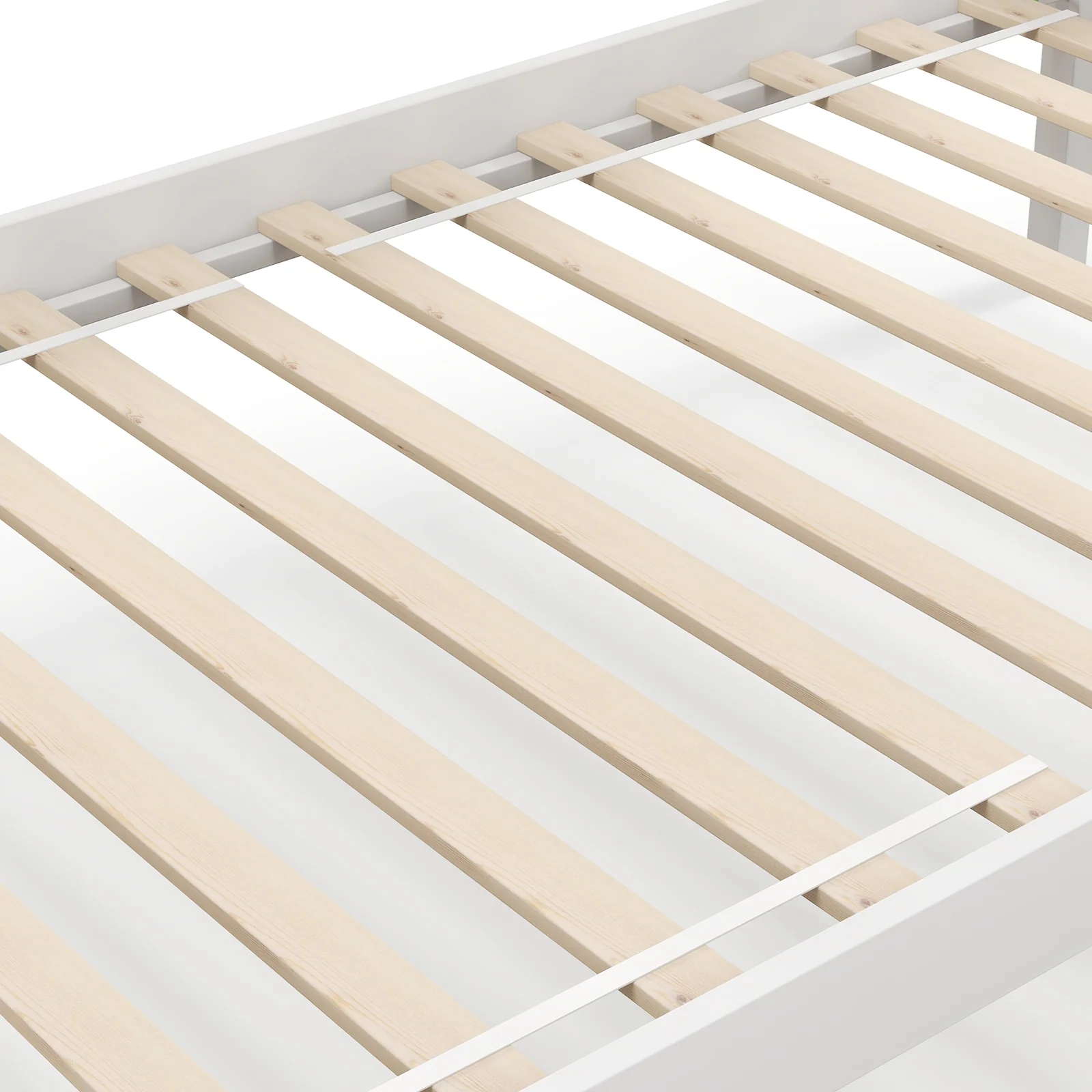 Solid Wood Twin Over Twin Bunk Bed Frame, White - Image 8