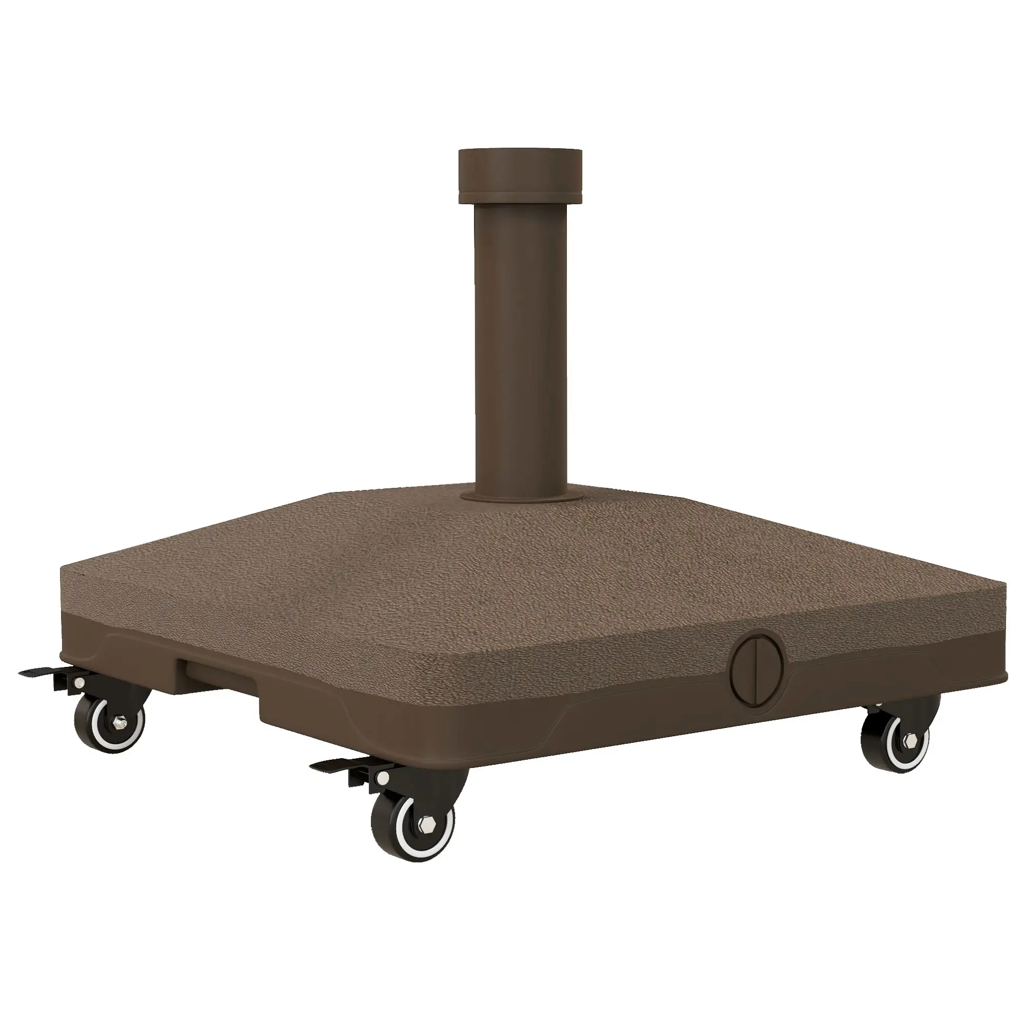 Square Parasol Base, Portable with Wheels, Water or Sand Filled, for Φ0.75", Φ1.5" Poles, Brown - Image 11