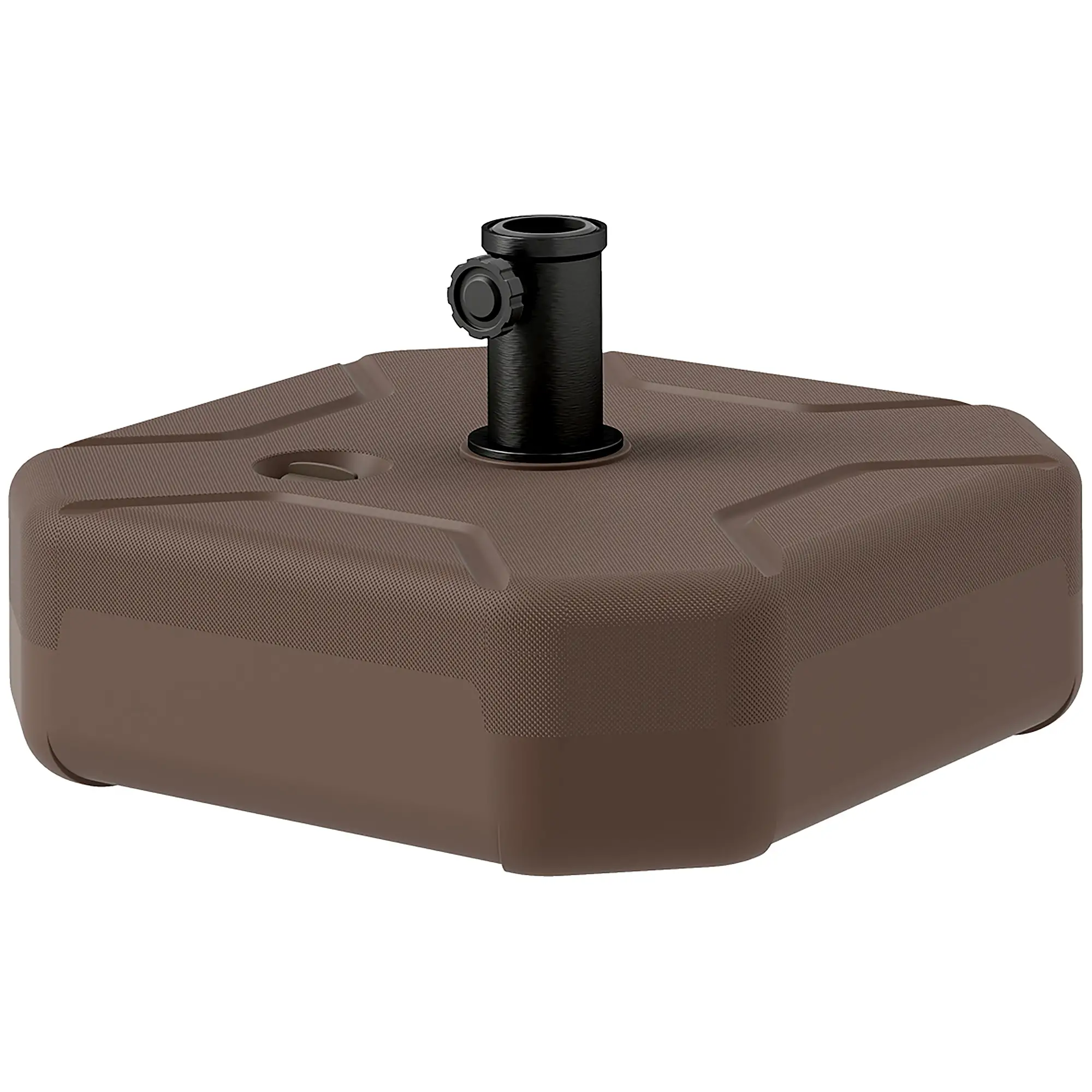 Square Patio Umbrella Base Holder, 17.7" L x 17.7" W x 9.8" H, Brown