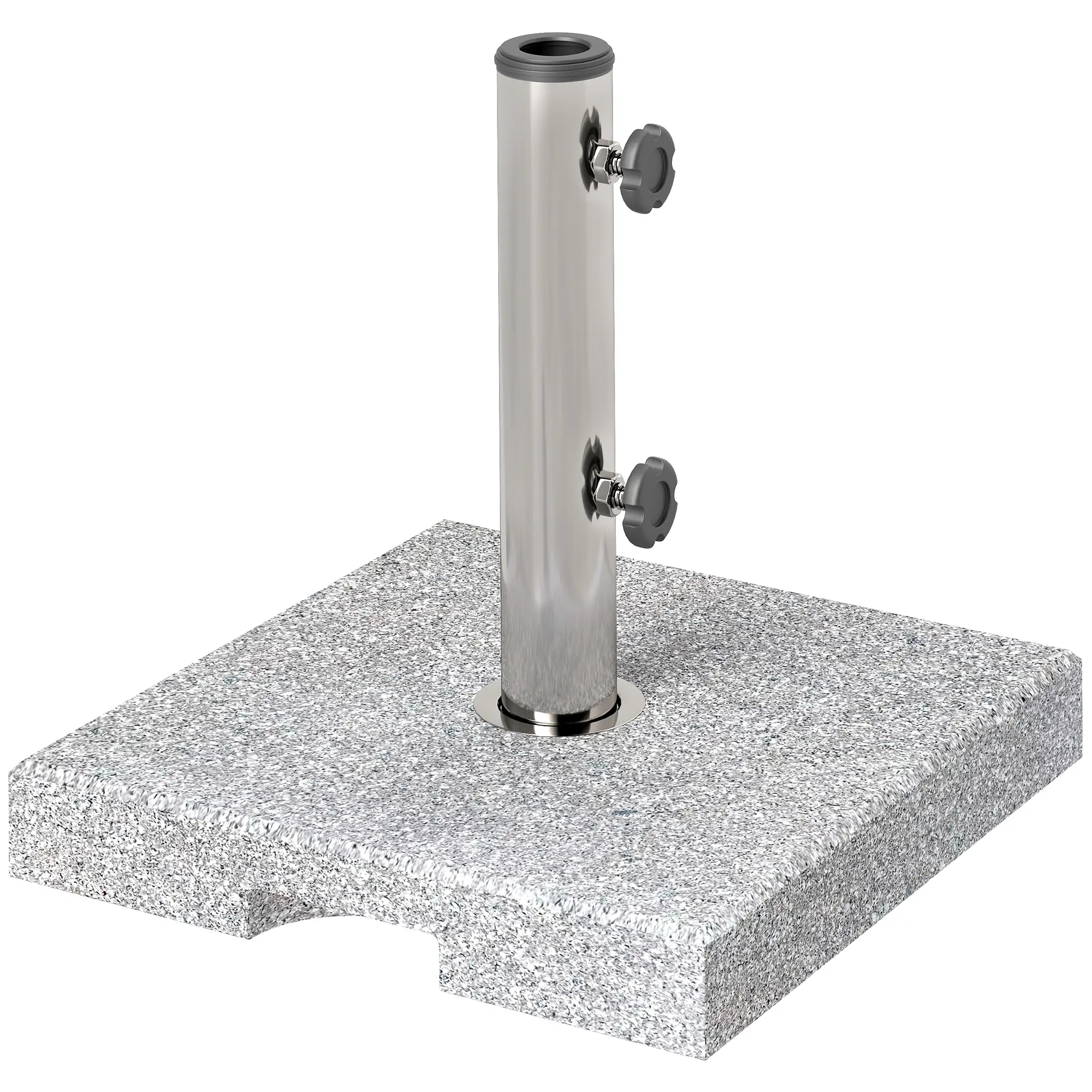 Square Patio Umbrella Base, Outdoor Stand with Handles, Heavy Duty, Grey - Image 11