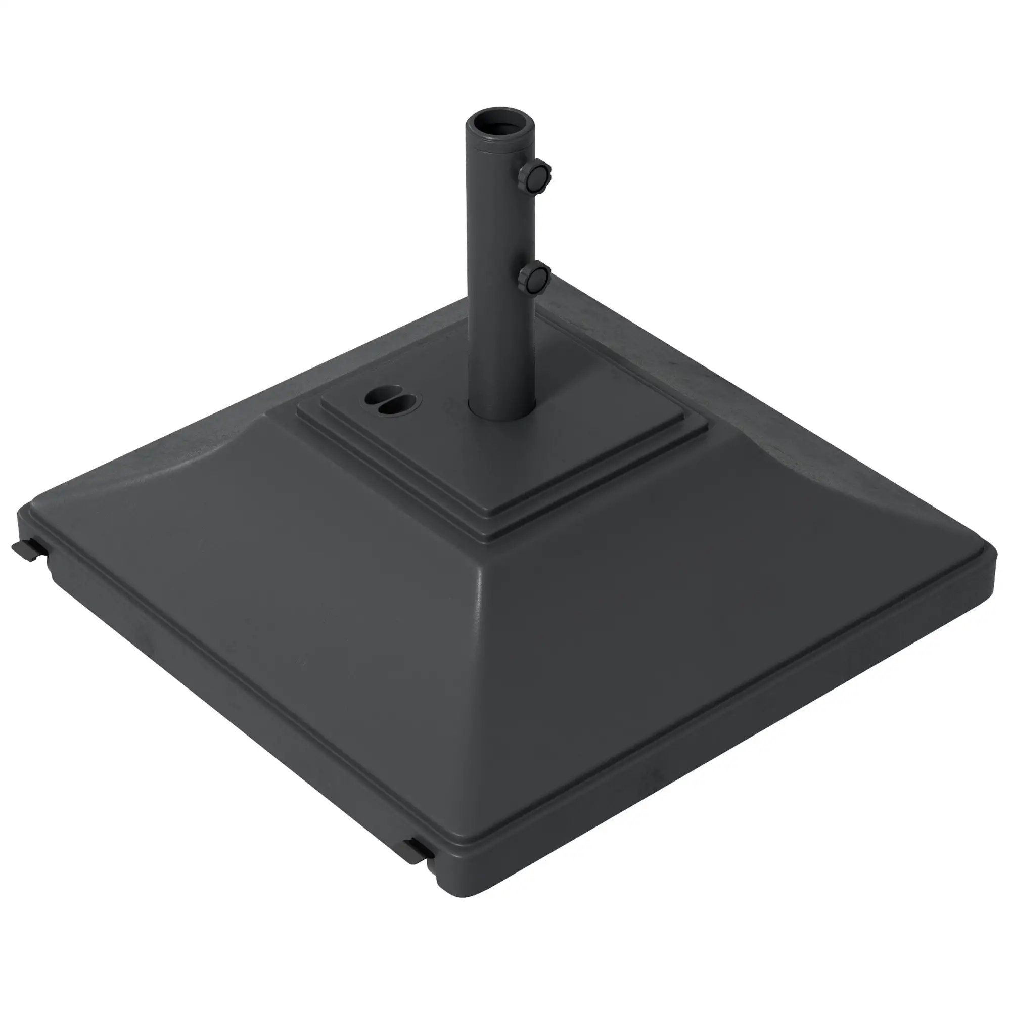 Square Umbrella Base With Wheels, 99 Lbs Water Or 132 Lbs Sand Filled, Black