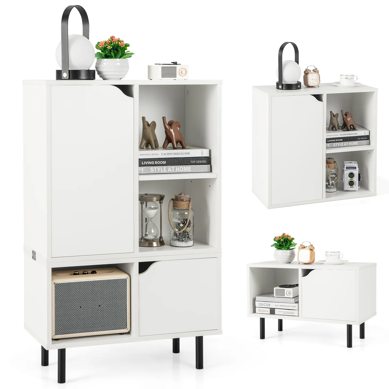 Stackable Bookcase, Adjustable Shelf, White - Image 5