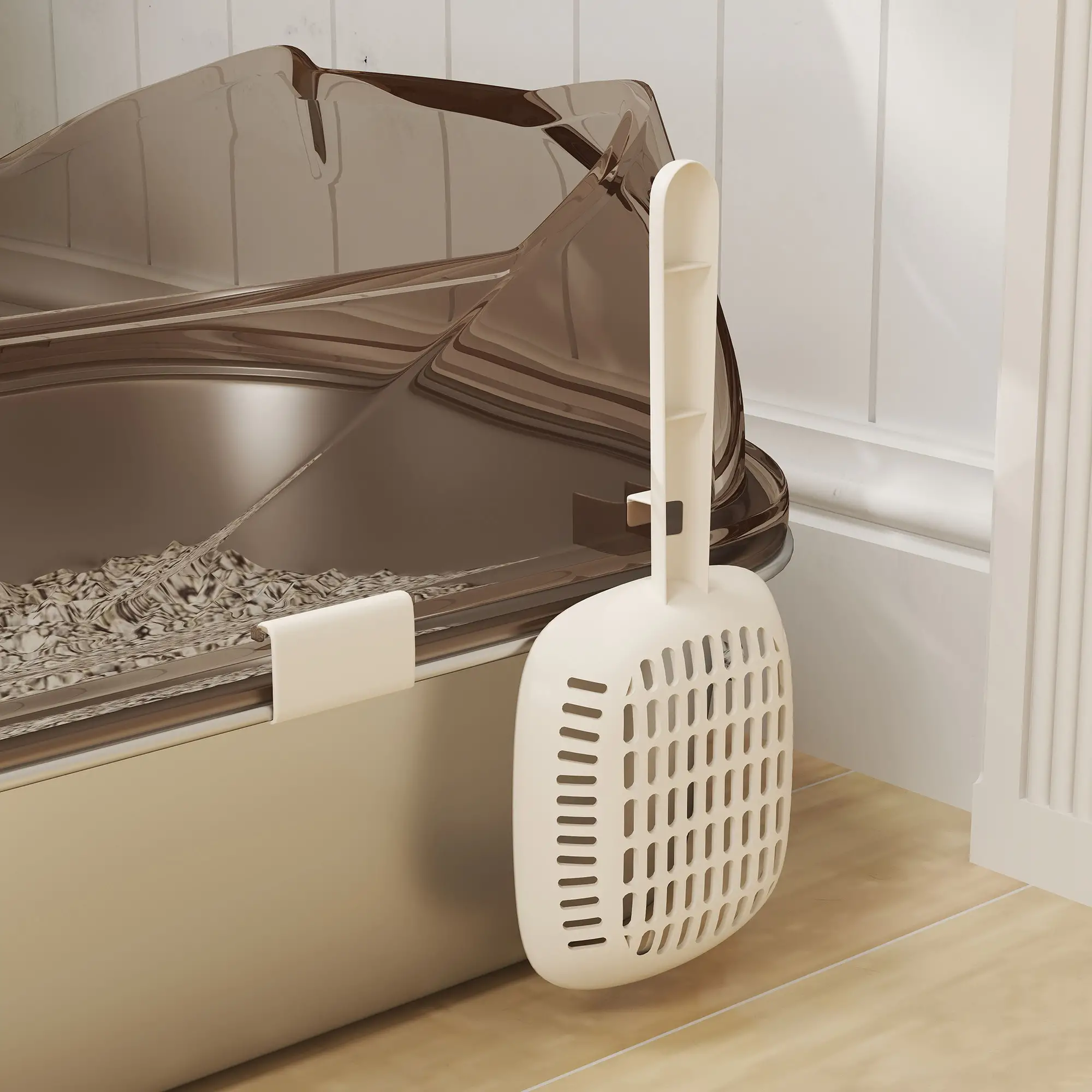 Stainless Steel Cat Litter Box, High Sided, Steps, Scoop, Anti-Leak - Image 9