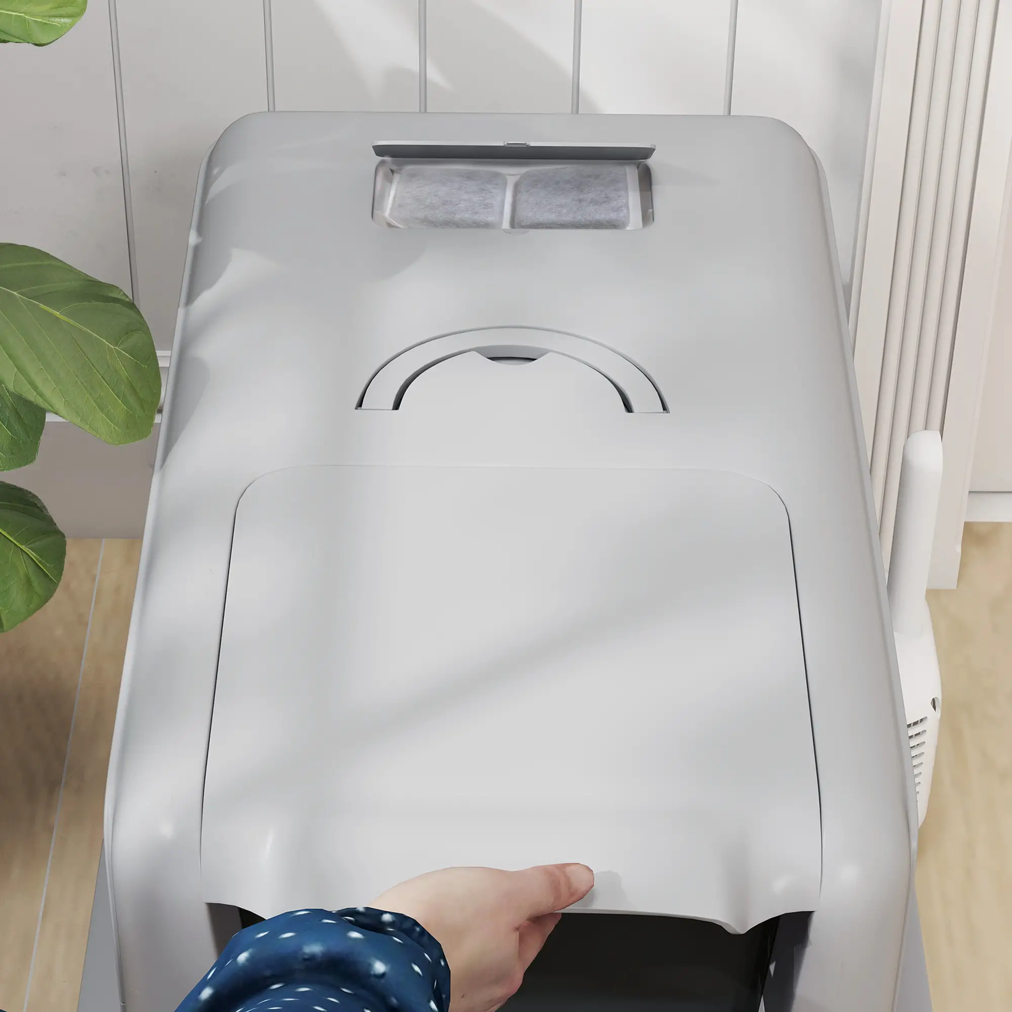 Stainless Steel Cat Litter Box, Removable Lid & Scoop, Grey - Image 10