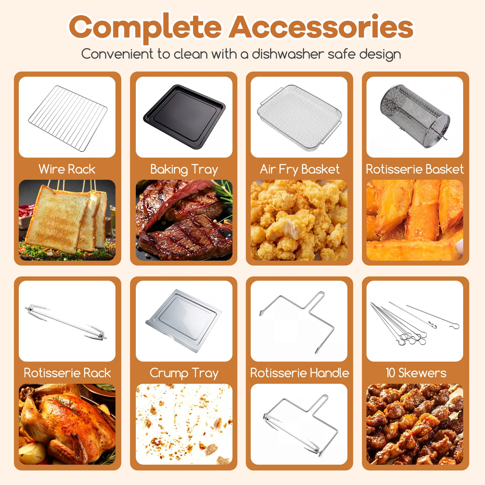 Stainless Steel Countertop Convection Oven with Bake, Silver - Image 10