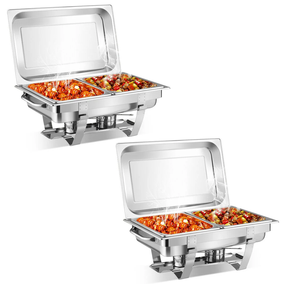 Stainless Steel Full-Size Chafing Dish, 2 Packs, Silver - Image 3
