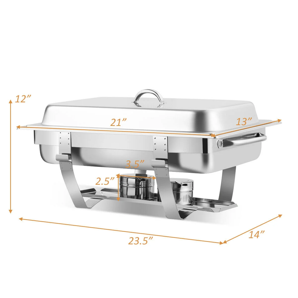 Stainless Steel Full-Size Chafing Dish, 2 Packs, Silver - Image 5