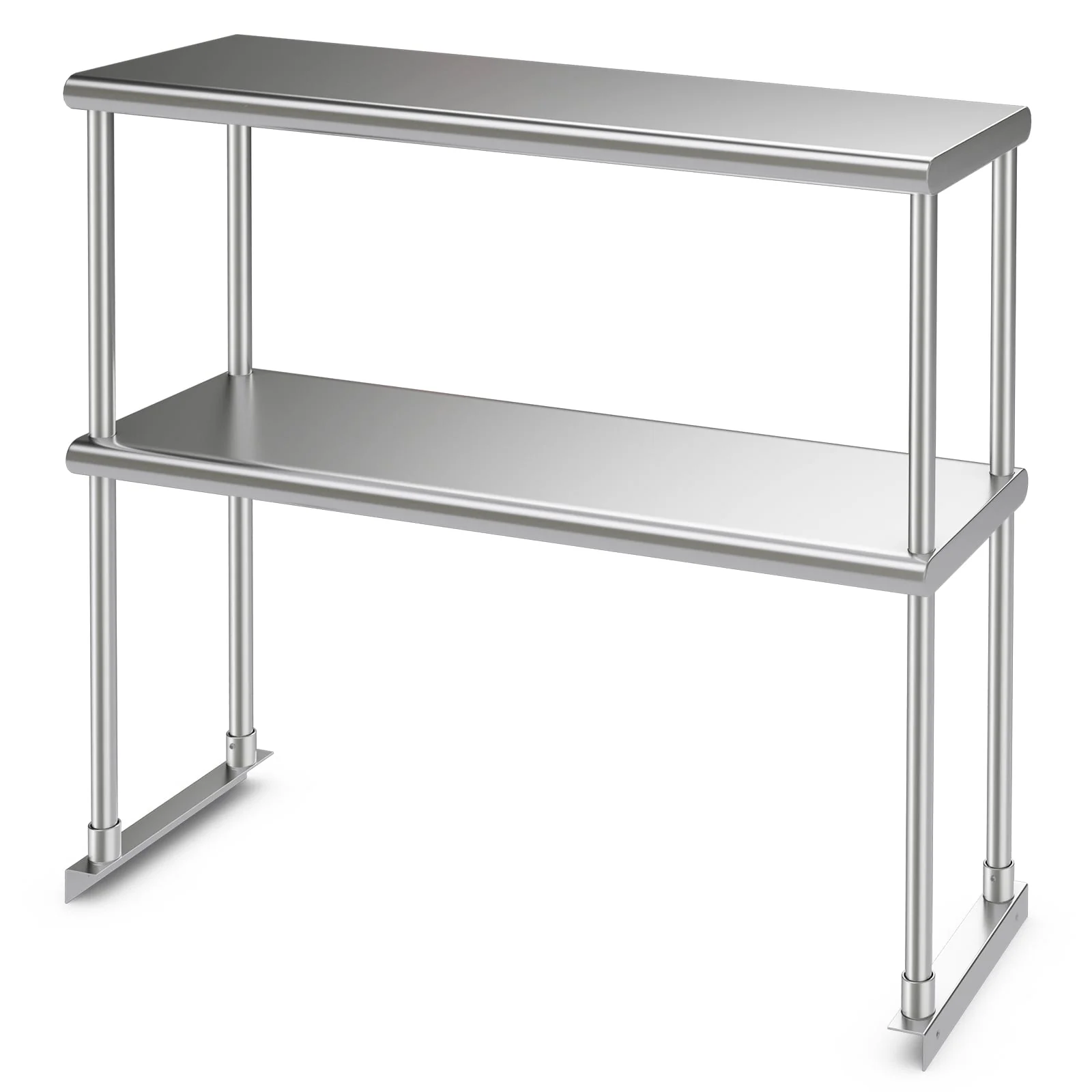 Stainless Steel Overshelf with Adjustable Lower Shelf for Restaurant Kitchen, Silver - Image 4