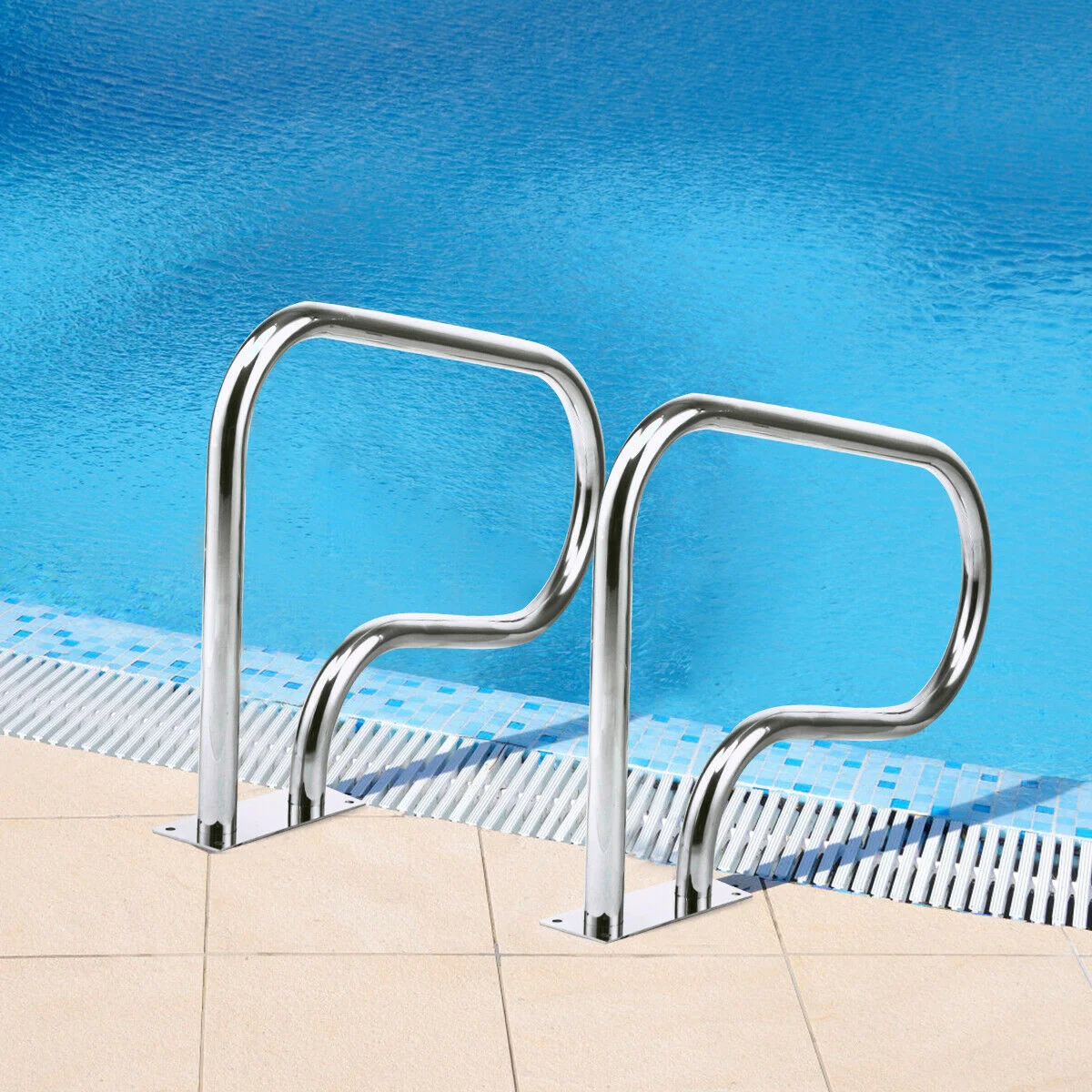 Stainless Steel Swimming Pool Hand Rail, Silver - Image 2
