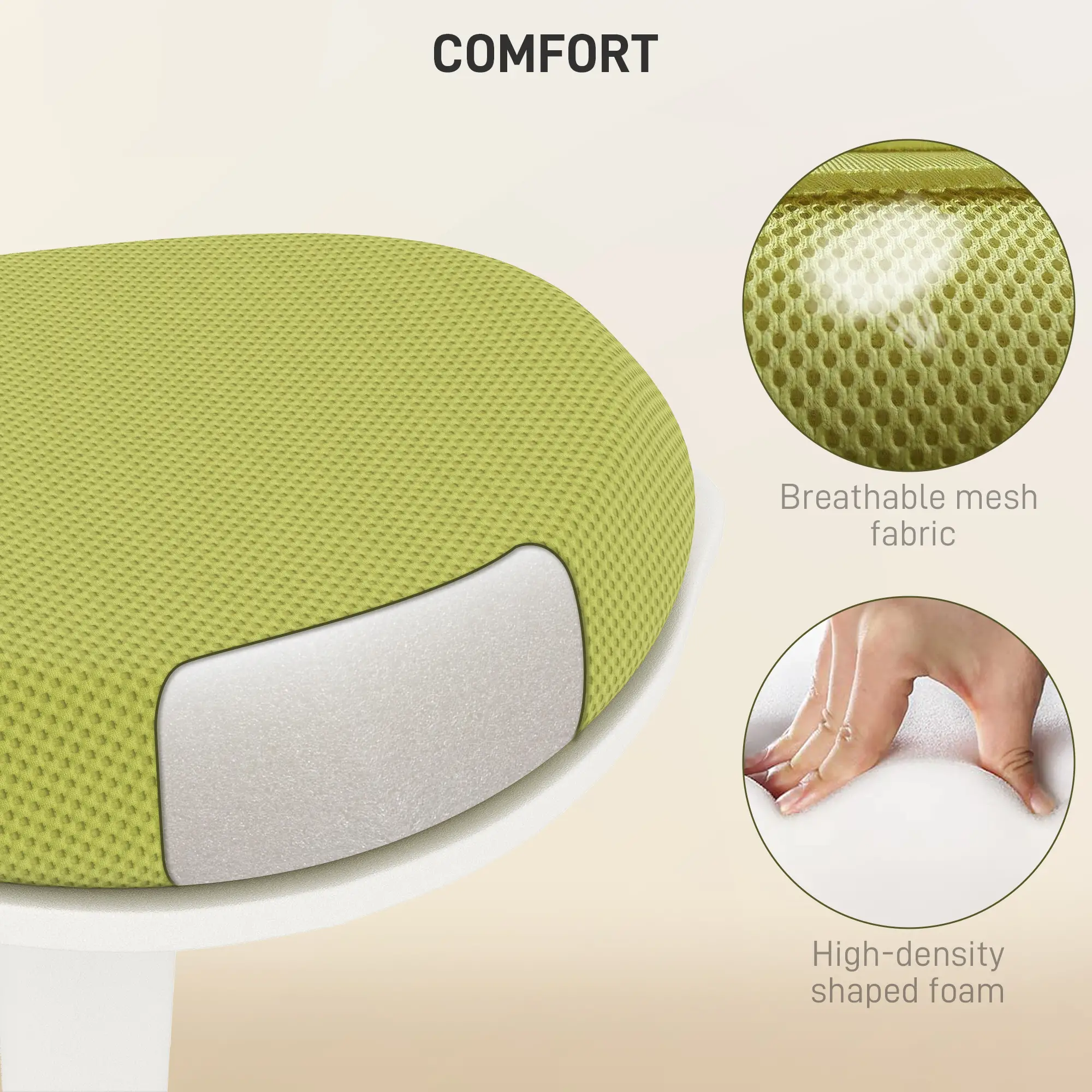 Standing Desk Stool, Ergonomic Wobble Chair, Adjustable Leaning Stool for Office Desks, with Rocking Motion, Green - Image 6
