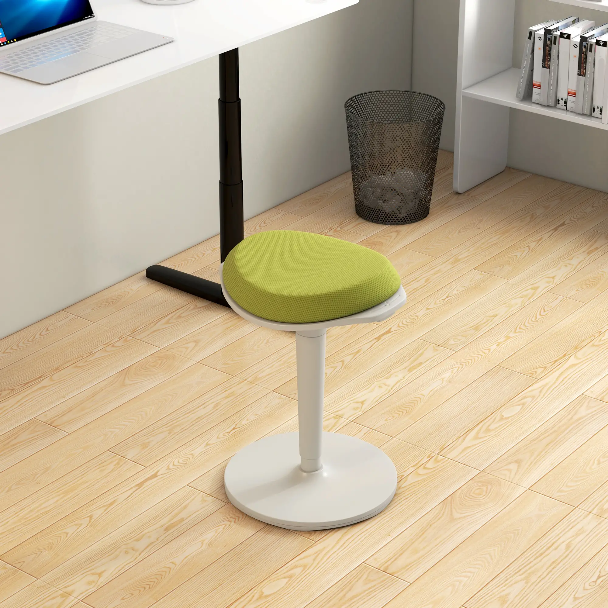 Standing Desk Stool, Ergonomic Wobble Chair, Adjustable Leaning Stool for Office Desks, with Rocking Motion, Green - Image 8